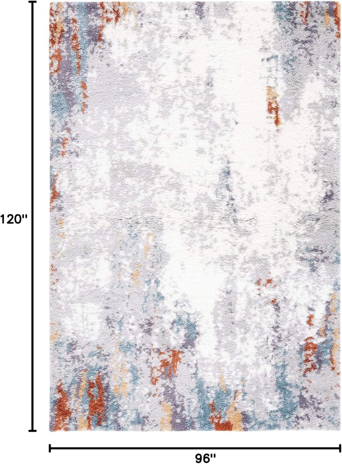 image:imageSAFAVIEH Berber Shag Collection Area Rug 9 x 12 Blue Rust amp Ivory Modern Abstract Design NonShedding amp Easy Care 125inch Thick Ideal for High Traffic Areas in Living Room Bedroom BER543ABlue RustIvory