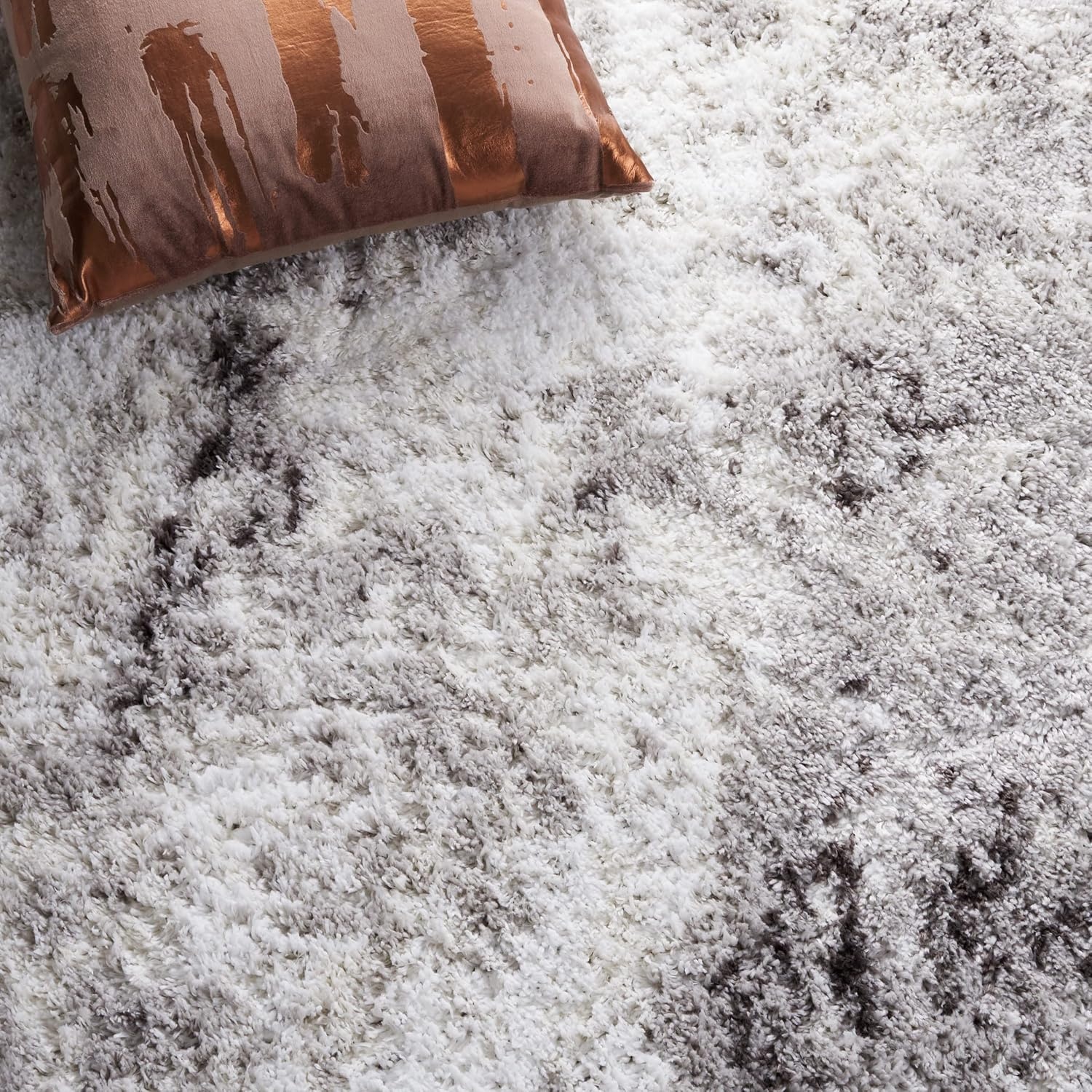 image:imageSAFAVIEH Berber Shag Collection Area Rug 9 x 12 Blue Rust amp Ivory Modern Abstract Design NonShedding amp Easy Care 125inch Thick Ideal for High Traffic Areas in Living Room Bedroom BER543AGreyDark Grey