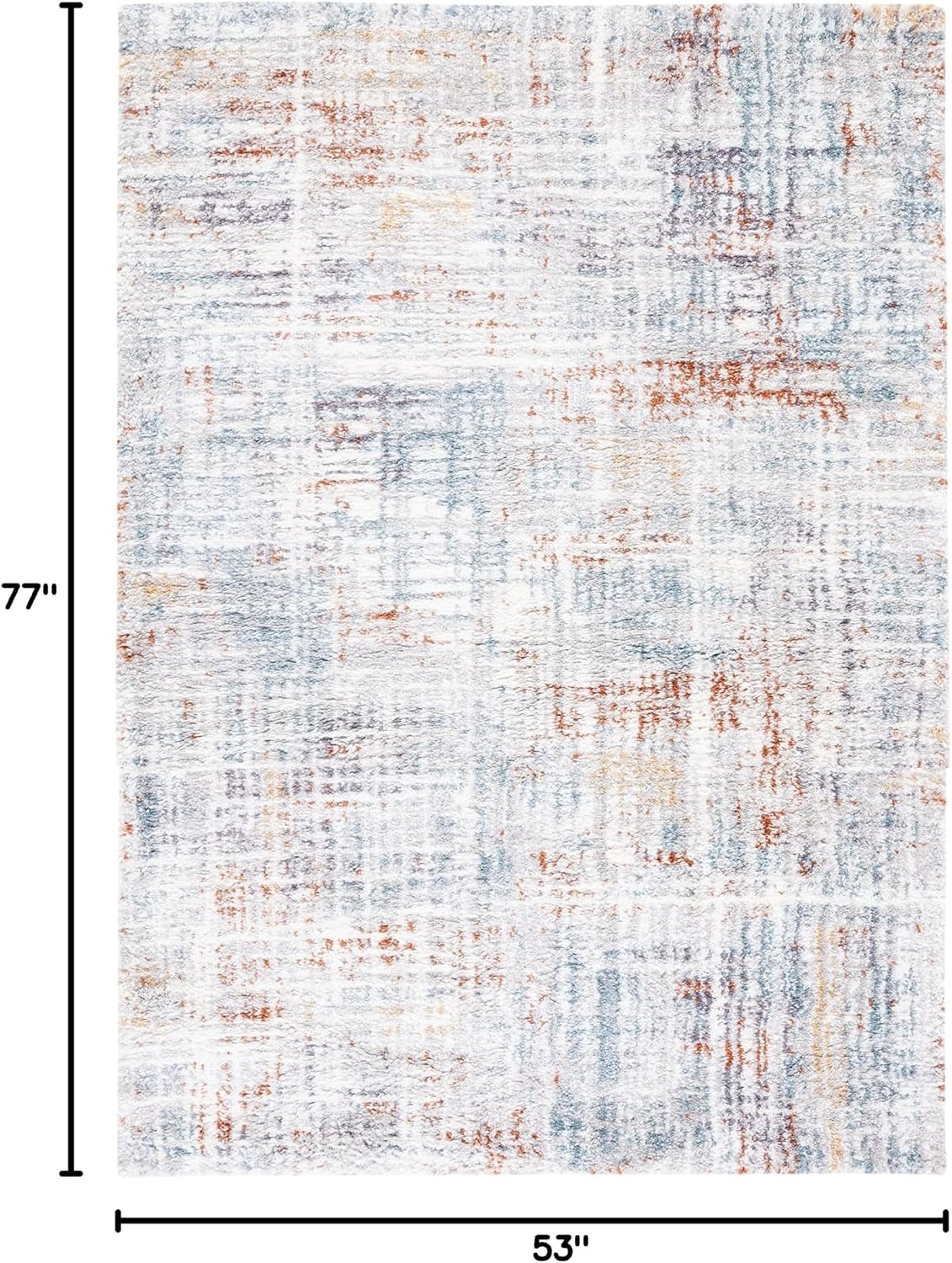 image:imageSAFAVIEH Berber Shag Collection Area Rug 9 x 12 Blue Rust amp Ivory Modern Abstract Design NonShedding amp Easy Care 125inch Thick Ideal for High Traffic Areas in Living Room Bedroom BER569ABlue RustIvory