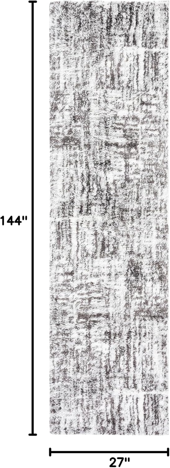 image:imageSAFAVIEH Berber Shag Collection Area Rug 9 x 12 Blue Rust amp Ivory Modern Abstract Design NonShedding amp Easy Care 125inch Thick Ideal for High Traffic Areas in Living Room Bedroom BER569AGreyDark Grey