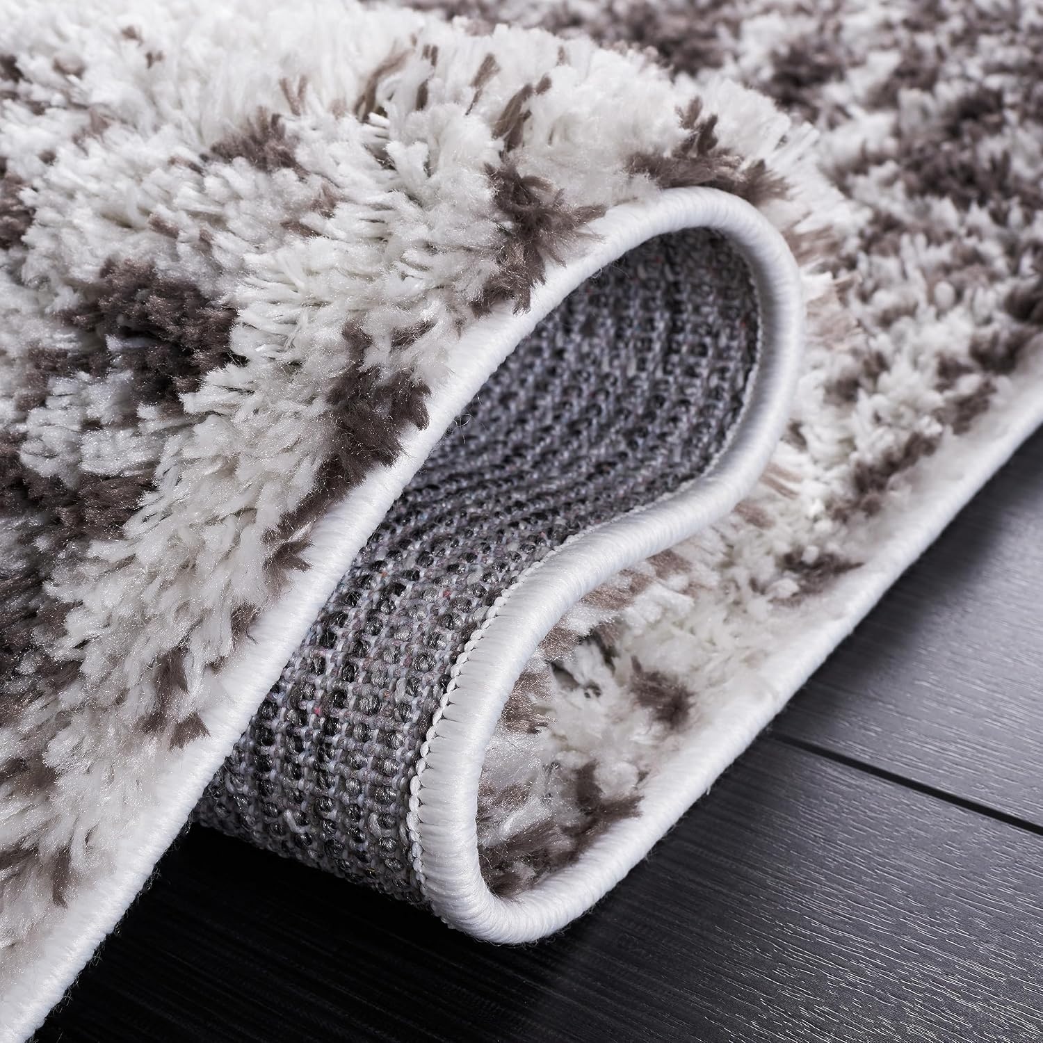 image:imageSAFAVIEH Berber Shag Collection Area Rug 9 x 12 Blue Rust amp Ivory Modern Abstract Design NonShedding amp Easy Care 125inch Thick Ideal for High Traffic Areas in Living Room Bedroom BER569AGreyDark Grey