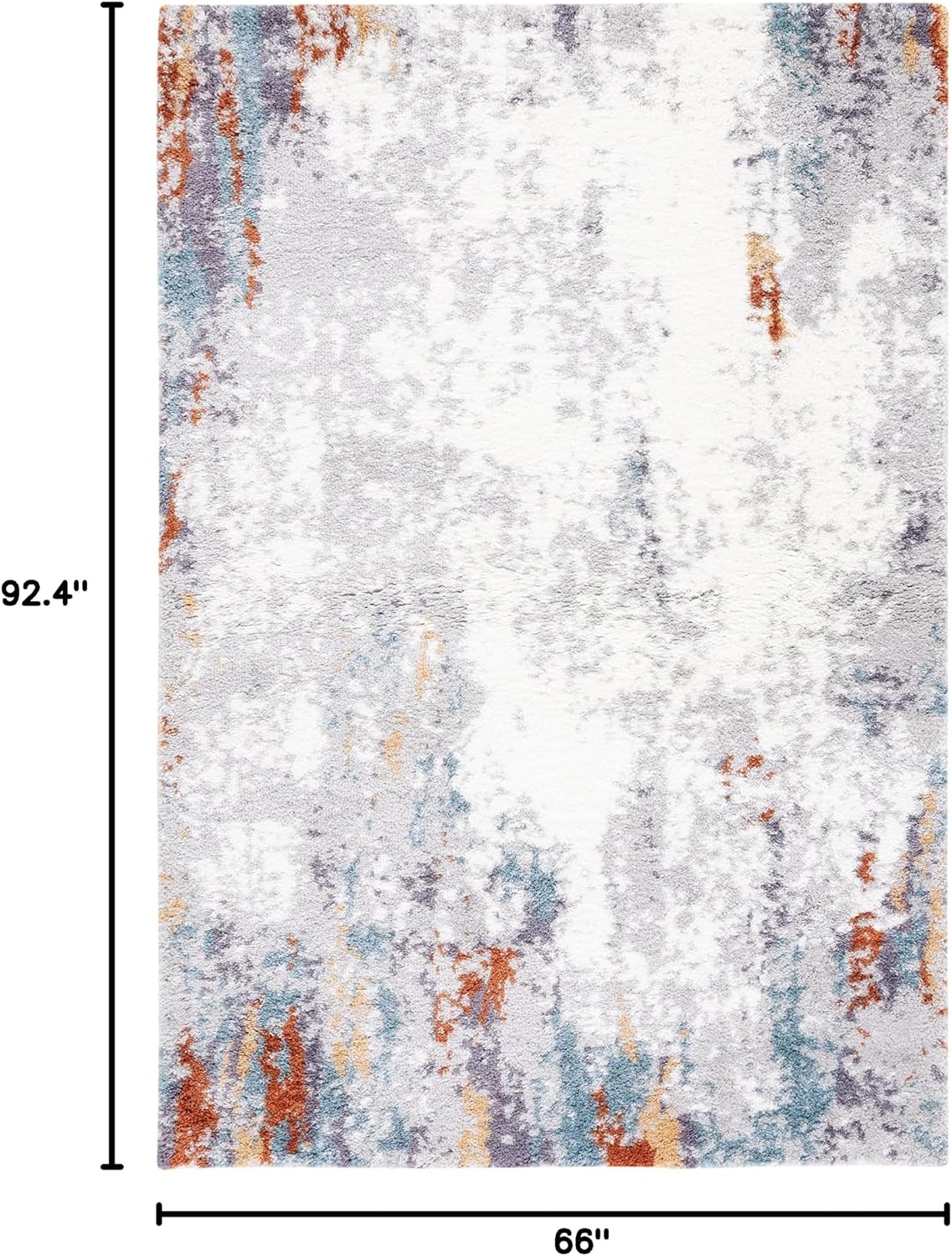 image:imageSAFAVIEH Berber Shag Collection Area Rug 9 x 12 Blue Rust amp Ivory Modern Abstract Design NonShedding amp Easy Care 125inch Thick Ideal for High Traffic Areas in Living Room Bedroom BER543ABlue RustIvory