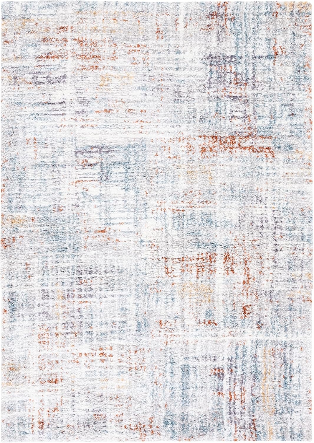 image:imageSAFAVIEH Berber Shag Collection Area Rug 9 x 12 Blue Rust amp Ivory Modern Abstract Design NonShedding amp Easy Care 125inch Thick Ideal for High Traffic Areas in Living Room Bedroom BER569ABlue RustIvory