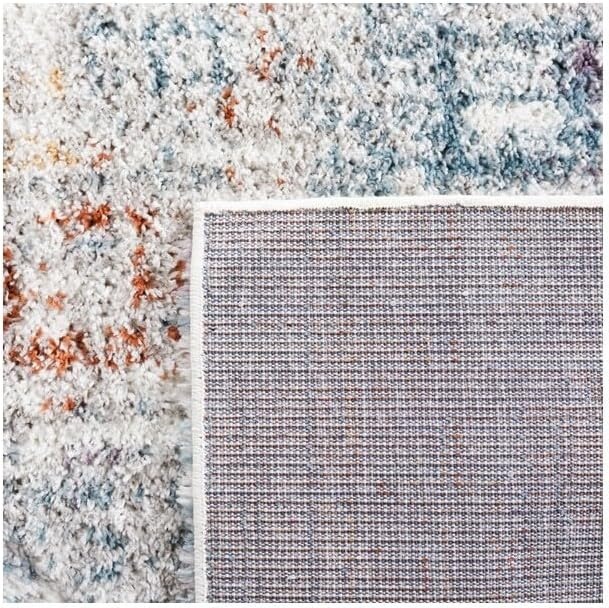 image:imageSAFAVIEH Berber Shag Collection Area Rug 9 x 12 Blue Rust amp Ivory Modern Abstract Design NonShedding amp Easy Care 125inch Thick Ideal for High Traffic Areas in Living Room Bedroom BER569ABlue RustIvory