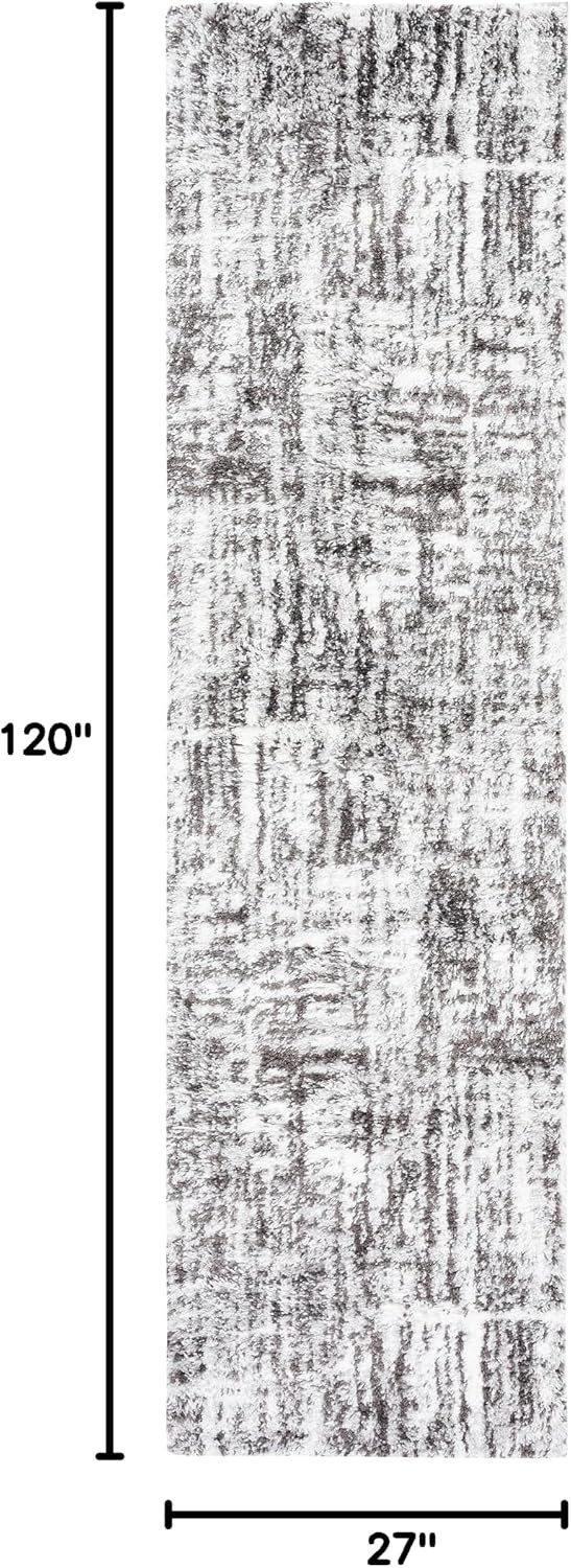 image:imageSAFAVIEH Berber Shag Collection Area Rug 9 x 12 Blue Rust amp Ivory Modern Abstract Design NonShedding amp Easy Care 125inch Thick Ideal for High Traffic Areas in Living Room Bedroom BER569AGreyDark Grey
