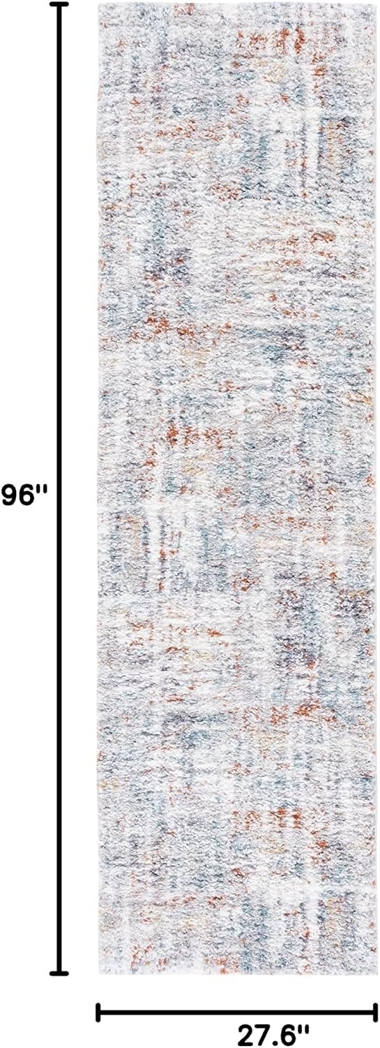 image:imageSAFAVIEH Berber Shag Collection Area Rug 9 x 12 Blue Rust amp Ivory Modern Abstract Design NonShedding amp Easy Care 125inch Thick Ideal for High Traffic Areas in Living Room Bedroom BER569ABlue RustIvory