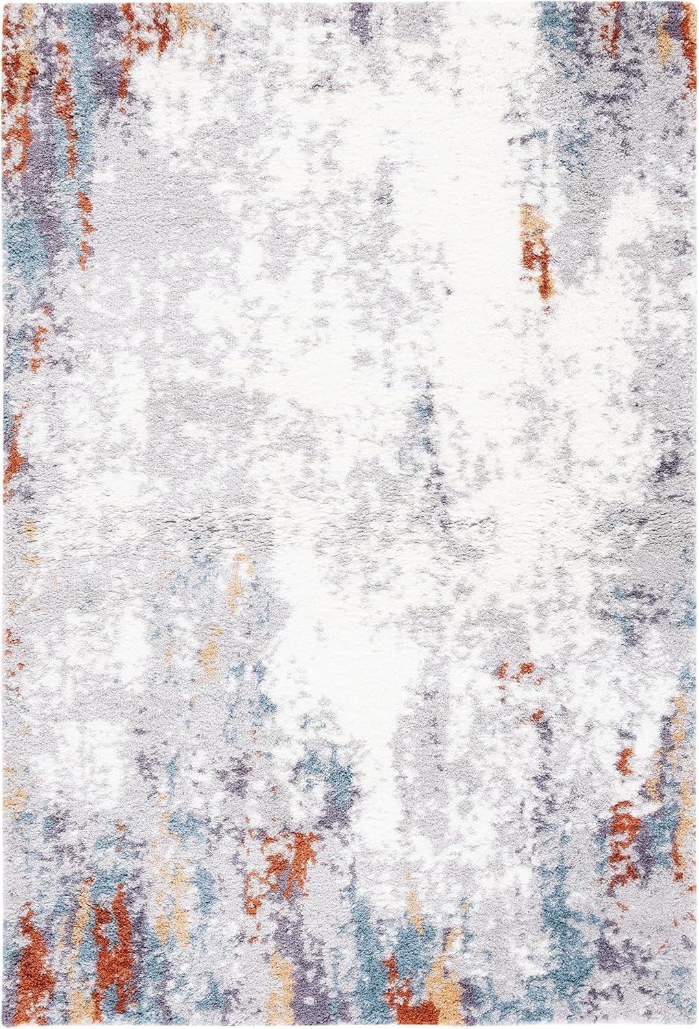 image:imageSAFAVIEH Berber Shag Collection Area Rug 9 x 12 Blue Rust amp Ivory Modern Abstract Design NonShedding amp Easy Care 125inch Thick Ideal for High Traffic Areas in Living Room Bedroom BER543ABlue RustIvory
