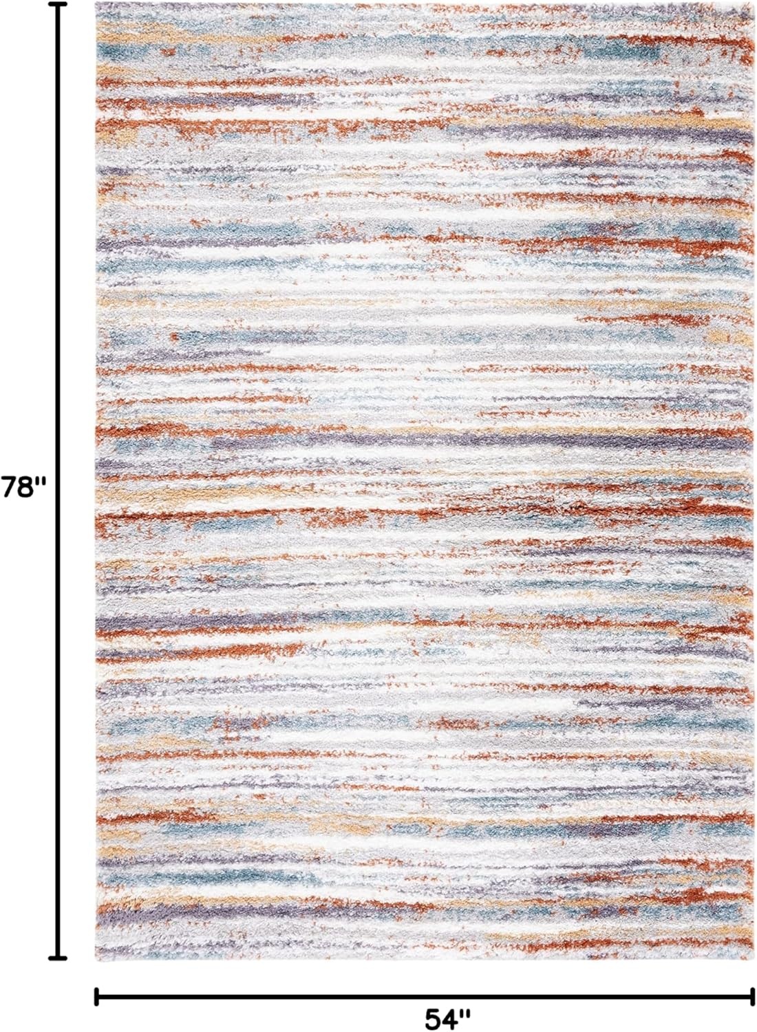 image:imageSAFAVIEH Berber Shag Collection Area Rug 9 x 12 Blue Rust amp Ivory Stripe Design NonShedding amp Easy Care 125inch Thick Ideal for High Traffic Areas in Living Room Bedroom BER565ABlue RustIvory