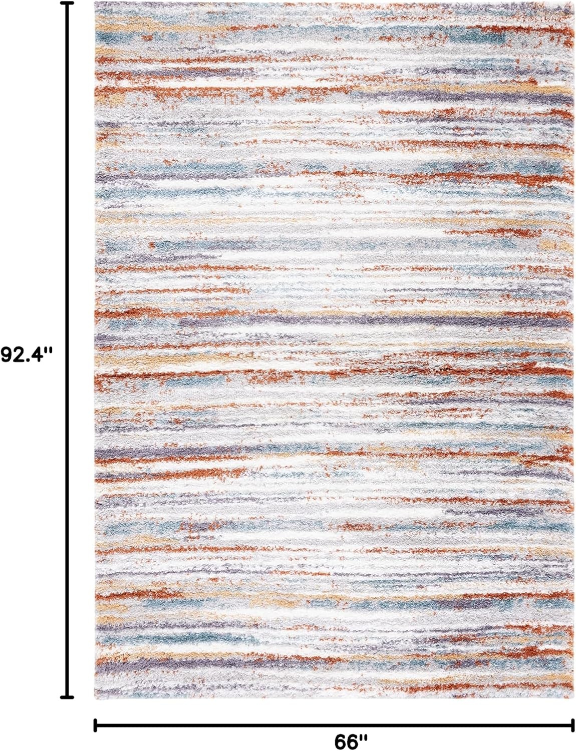 image:imageSAFAVIEH Berber Shag Collection Area Rug 9 x 12 Blue Rust amp Ivory Stripe Design NonShedding amp Easy Care 125inch Thick Ideal for High Traffic Areas in Living Room Bedroom BER565ABlue RustIvory