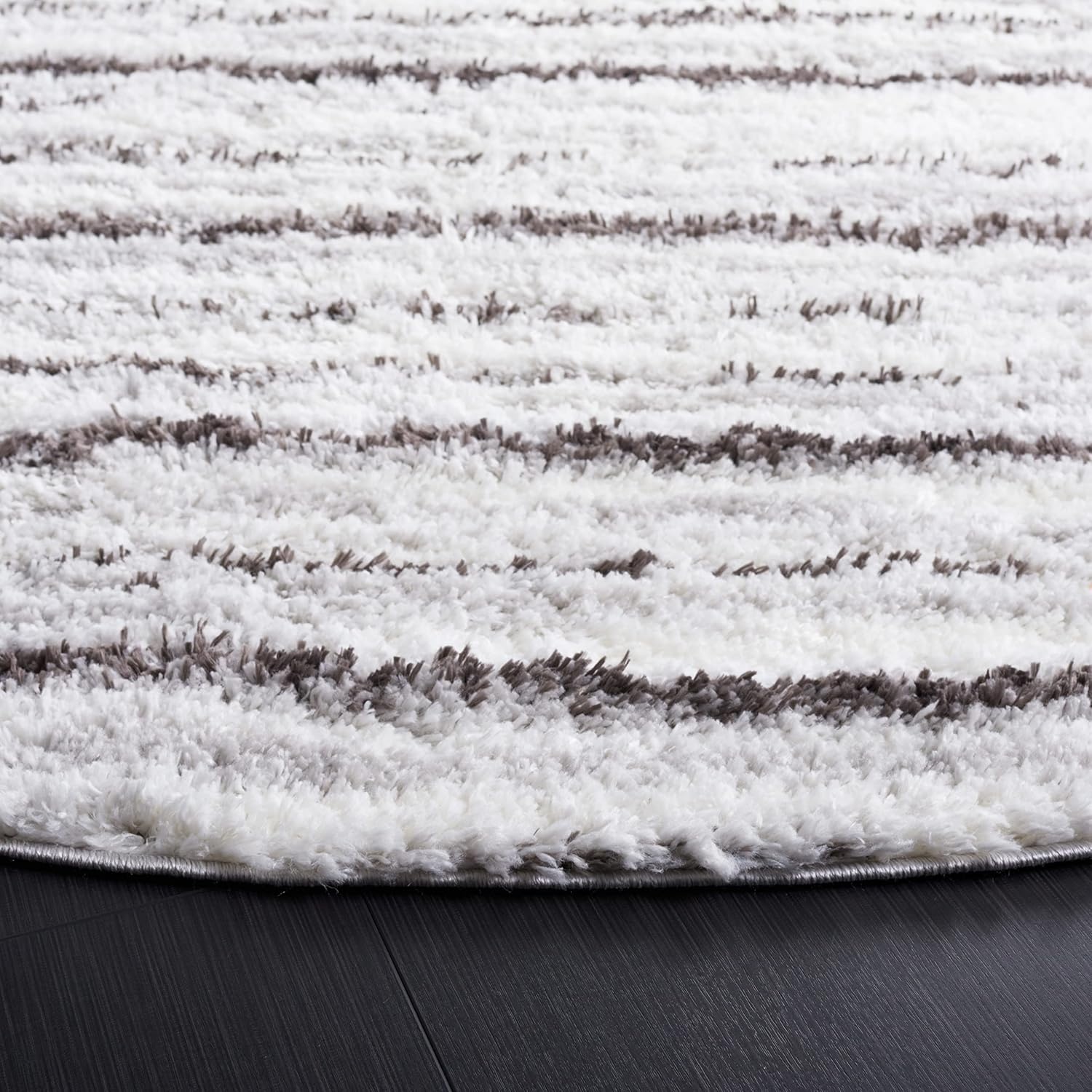 image:imageSAFAVIEH Berber Shag Collection Area Rug 9 x 12 Blue Rust amp Ivory Stripe Design NonShedding amp Easy Care 125inch Thick Ideal for High Traffic Areas in Living Room Bedroom BER565AGreyDark Grey
