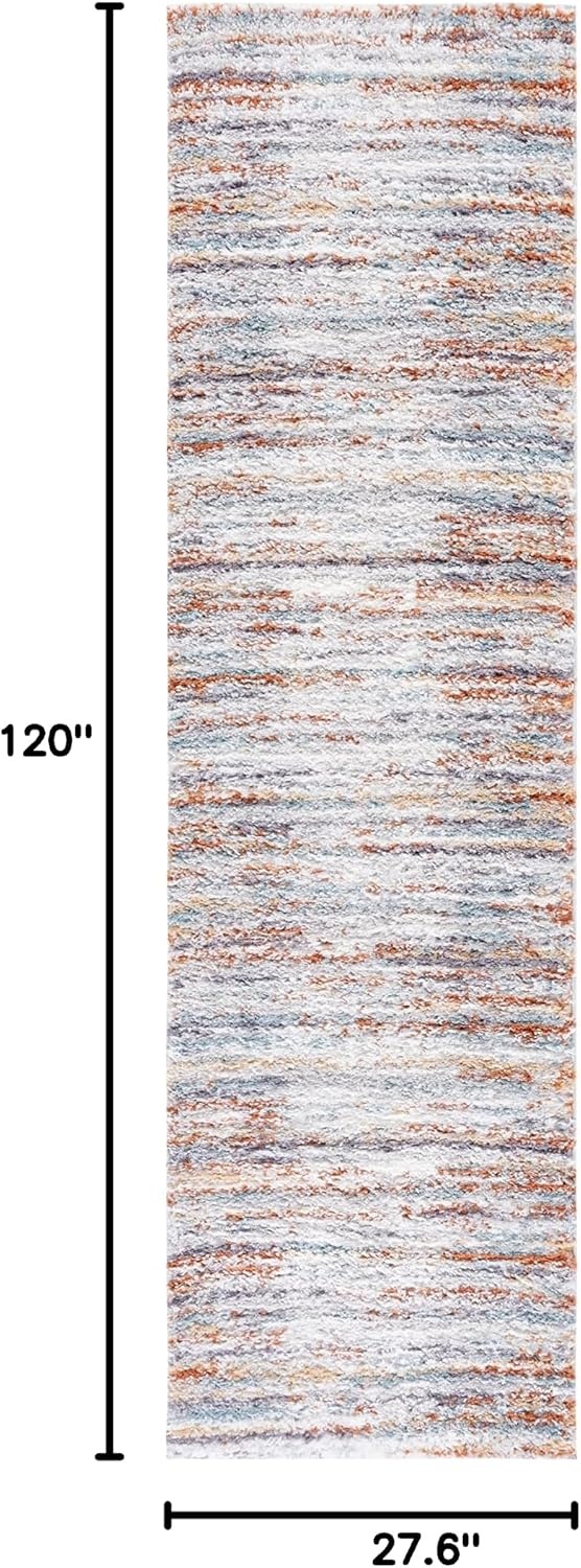 image:imageSAFAVIEH Berber Shag Collection Area Rug 9 x 12 Blue Rust amp Ivory Stripe Design NonShedding amp Easy Care 125inch Thick Ideal for High Traffic Areas in Living Room Bedroom BER565ABlue RustIvory