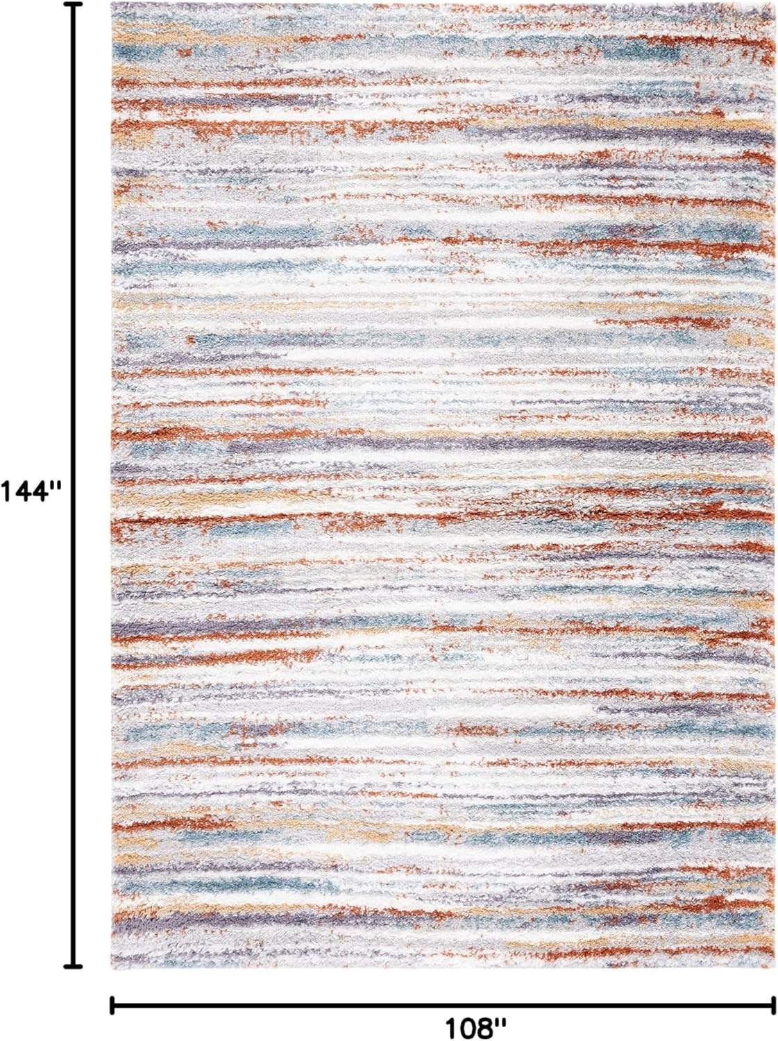image:imageSAFAVIEH Berber Shag Collection Area Rug 9 x 12 Blue Rust amp Ivory Stripe Design NonShedding amp Easy Care 125inch Thick Ideal for High Traffic Areas in Living Room Bedroom BER565ABlue RustIvory