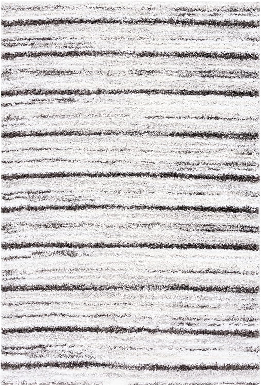 image:imageSAFAVIEH Berber Shag Collection Area Rug 9 x 12 Blue Rust amp Ivory Stripe Design NonShedding amp Easy Care 125inch Thick Ideal for High Traffic Areas in Living Room Bedroom BER565AGreyDark Grey