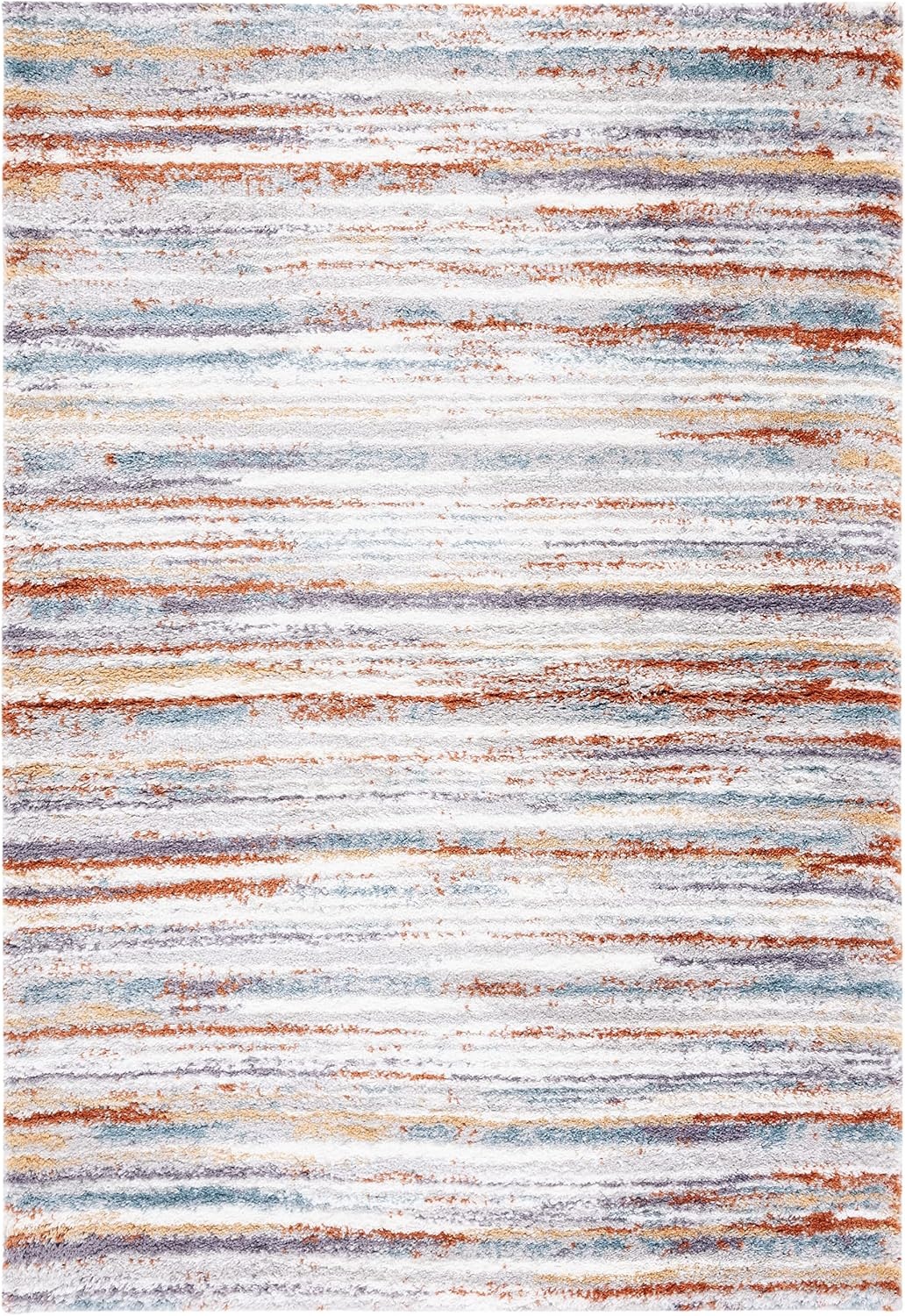 image:imageSAFAVIEH Berber Shag Collection Area Rug 9 x 12 Blue Rust amp Ivory Stripe Design NonShedding amp Easy Care 125inch Thick Ideal for High Traffic Areas in Living Room Bedroom BER565ABlue RustIvory