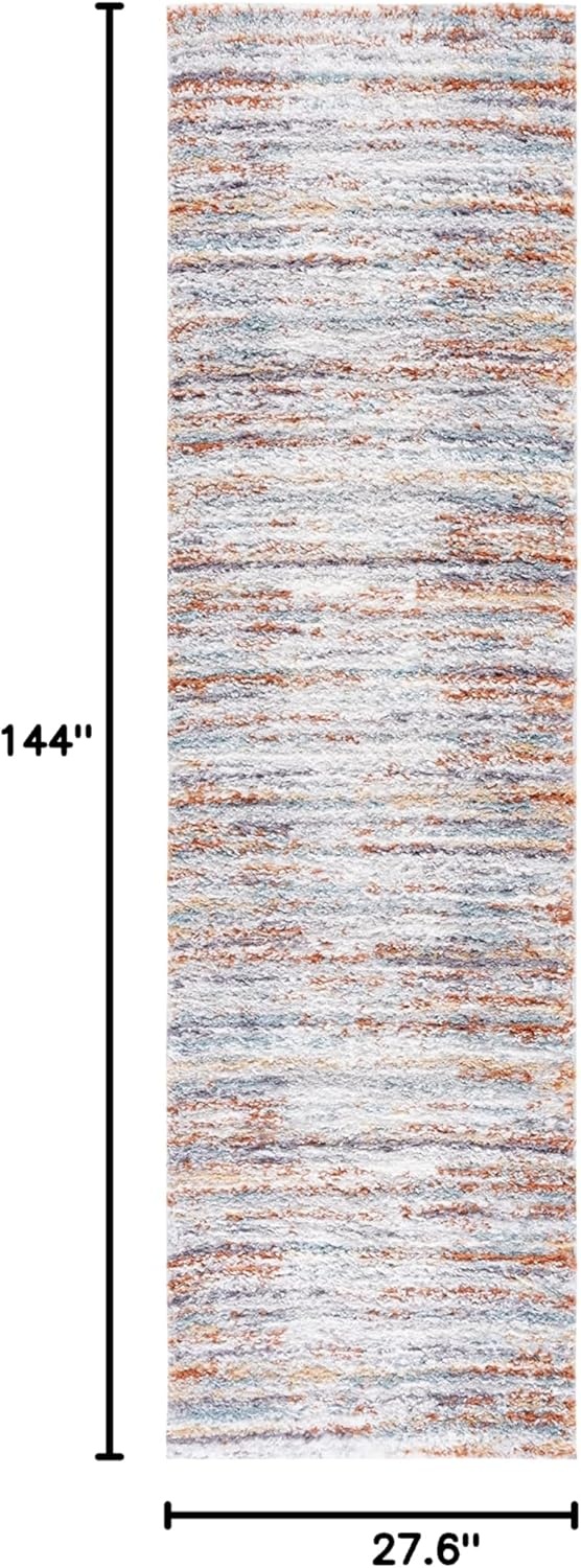 image:imageSAFAVIEH Berber Shag Collection Area Rug 9 x 12 Blue Rust amp Ivory Stripe Design NonShedding amp Easy Care 125inch Thick Ideal for High Traffic Areas in Living Room Bedroom BER565ABlue RustIvory