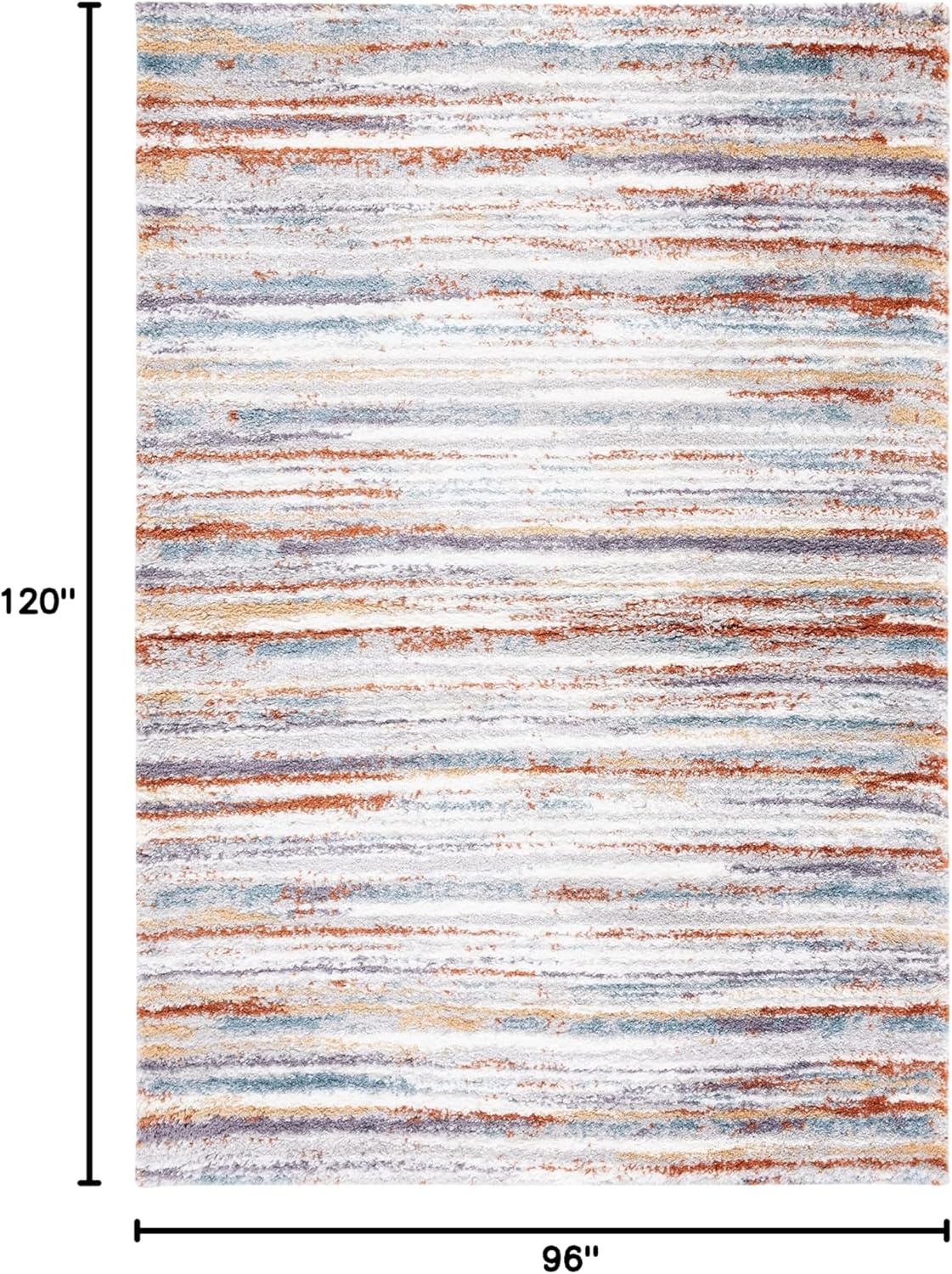 image:imageSAFAVIEH Berber Shag Collection Area Rug 9 x 12 Blue Rust amp Ivory Stripe Design NonShedding amp Easy Care 125inch Thick Ideal for High Traffic Areas in Living Room Bedroom BER565ABlue RustIvory