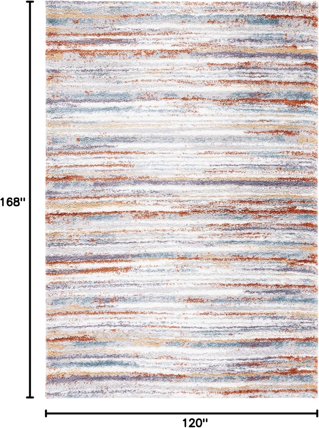 image:imageSAFAVIEH Berber Shag Collection Area Rug 9 x 12 Blue Rust amp Ivory Stripe Design NonShedding amp Easy Care 125inch Thick Ideal for High Traffic Areas in Living Room Bedroom BER565ABlue RustIvory