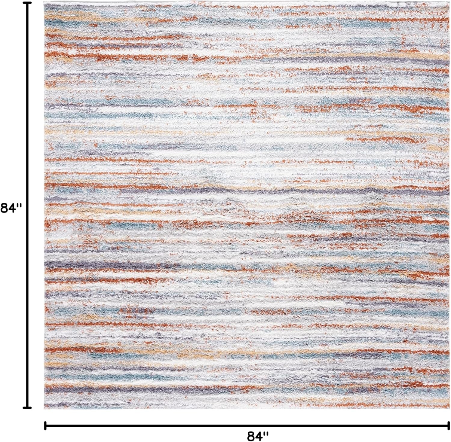 image:imageSAFAVIEH Berber Shag Collection Area Rug 9 x 12 Blue Rust amp Ivory Stripe Design NonShedding amp Easy Care 125inch Thick Ideal for High Traffic Areas in Living Room Bedroom BER565ABlue RustIvory