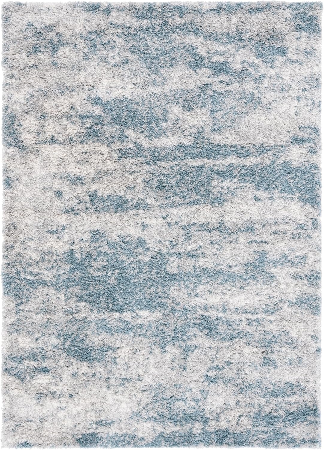 image:imageSAFAVIEH Berber Shag Collection Area Rug 9 x 12 Ivory amp Blue Abstract Design NonShedding amp Easy Care 12inch Thick Ideal for the Living Room Dining Bedroom BER586MIvoryBlue