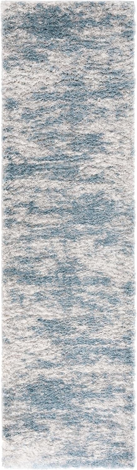 image:imageSAFAVIEH Berber Shag Collection Area Rug 9 x 12 Ivory amp Blue Abstract Design NonShedding amp Easy Care 12inch Thick Ideal for the Living Room Dining Bedroom BER586MIvoryBlue