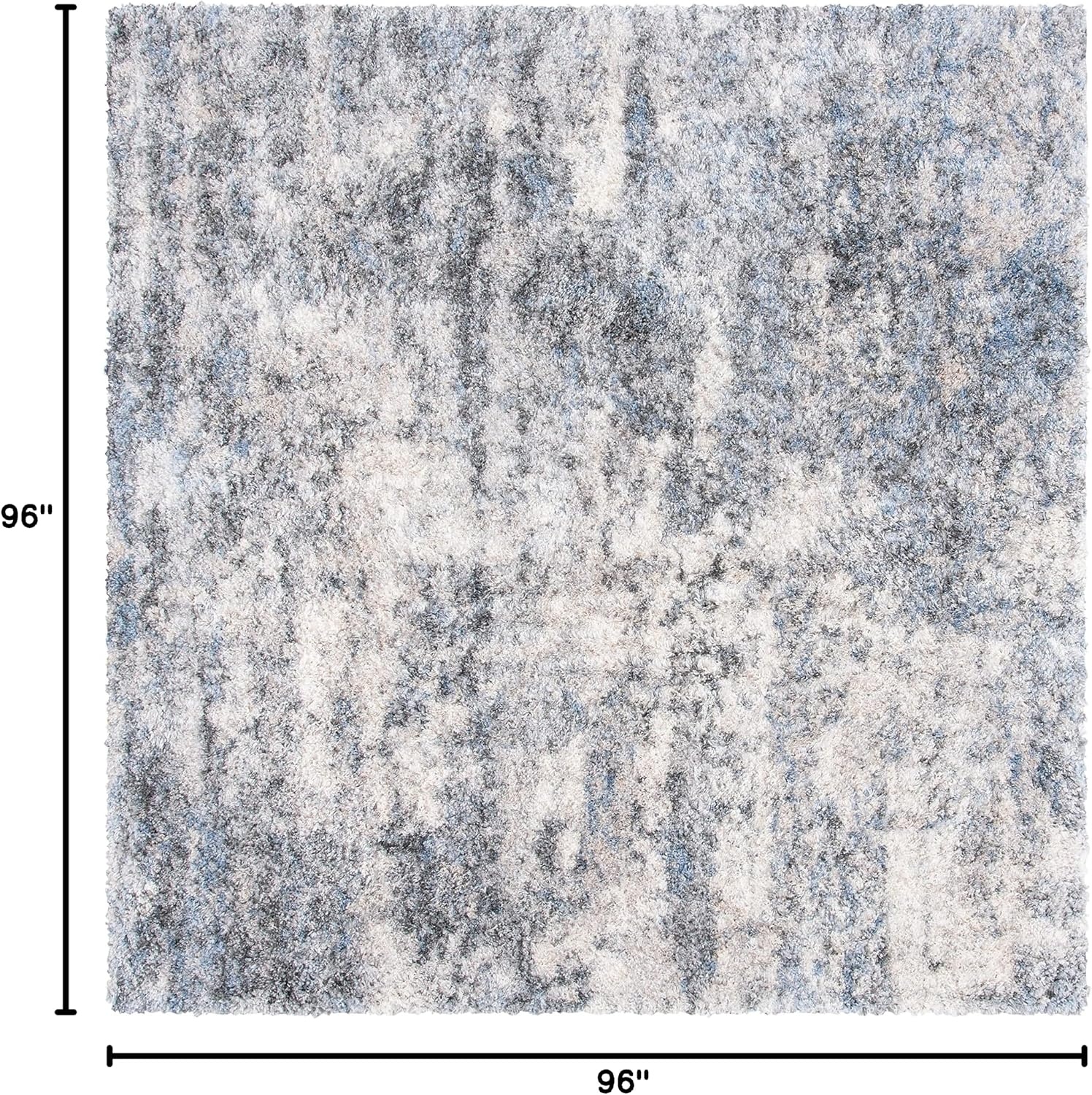 image:imageSAFAVIEH Berber Shag Collection Area Rug 9 x 12 Ivory amp Blue Modern Abstract Design NonShedding amp Easy Care 12inch Thick Ideal for High Traffic Areas in Living Room Bedroom BER274BIvoryGrey