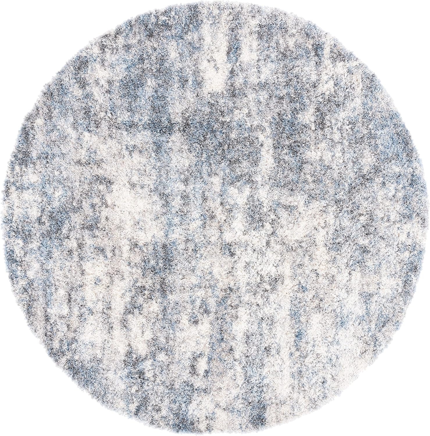image:imageSAFAVIEH Berber Shag Collection Area Rug 9 x 12 Ivory amp Blue Modern Abstract Design NonShedding amp Easy Care 12inch Thick Ideal for High Traffic Areas in Living Room Bedroom BER274BIvoryBlue