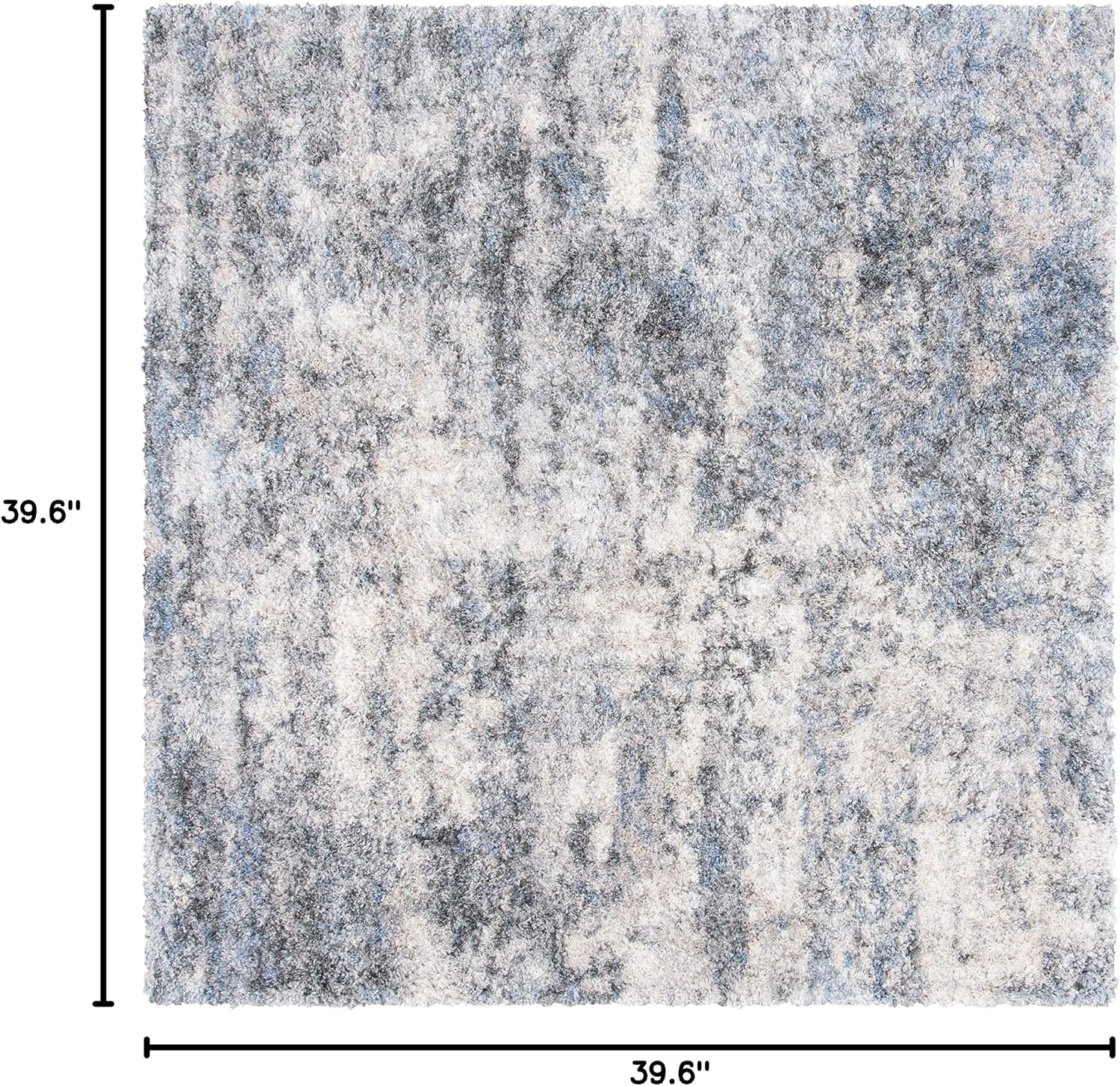 image:imageSAFAVIEH Berber Shag Collection Area Rug 9 x 12 Ivory amp Blue Modern Abstract Design NonShedding amp Easy Care 12inch Thick Ideal for High Traffic Areas in Living Room Bedroom BER274BIvoryGrey