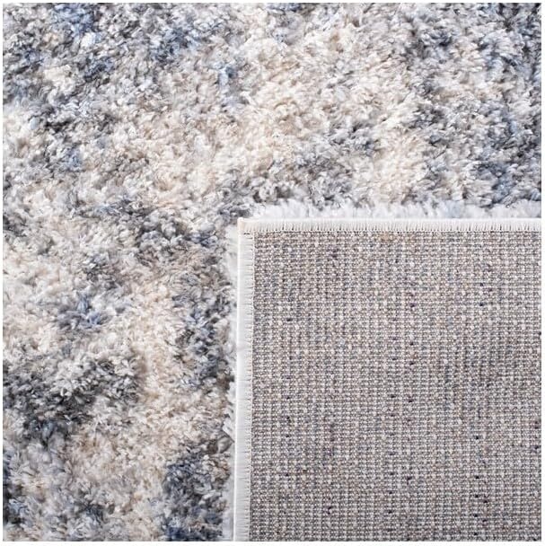 image:imageSAFAVIEH Berber Shag Collection Area Rug 9 x 12 Ivory amp Blue Modern Abstract Design NonShedding amp Easy Care 12inch Thick Ideal for High Traffic Areas in Living Room Bedroom BER274BIvoryBlue