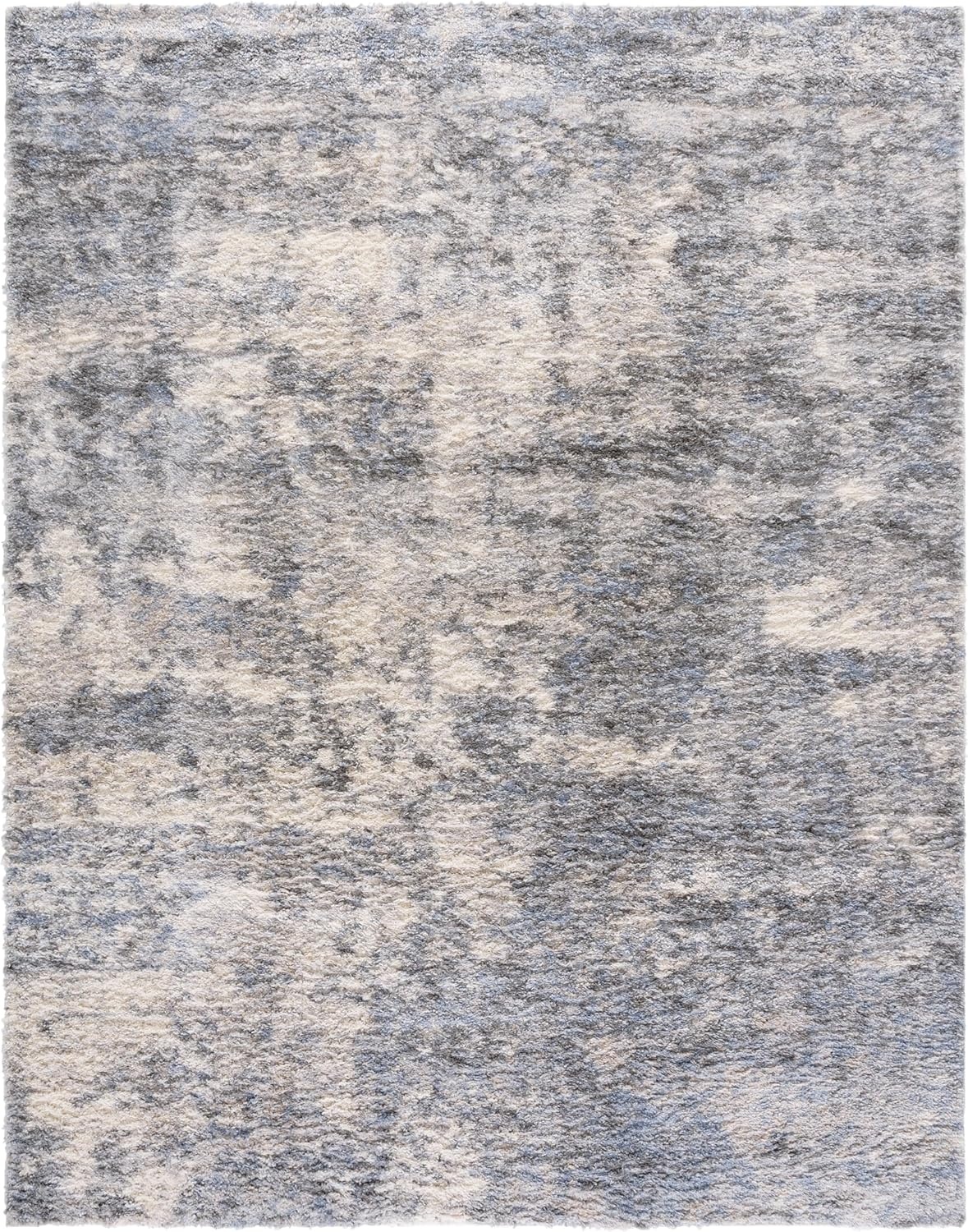 image:imageSAFAVIEH Berber Shag Collection Area Rug 9 x 12 Ivory amp Blue Modern Abstract Design NonShedding amp Easy Care 12inch Thick Ideal for High Traffic Areas in Living Room Bedroom BER274BIvoryGrey