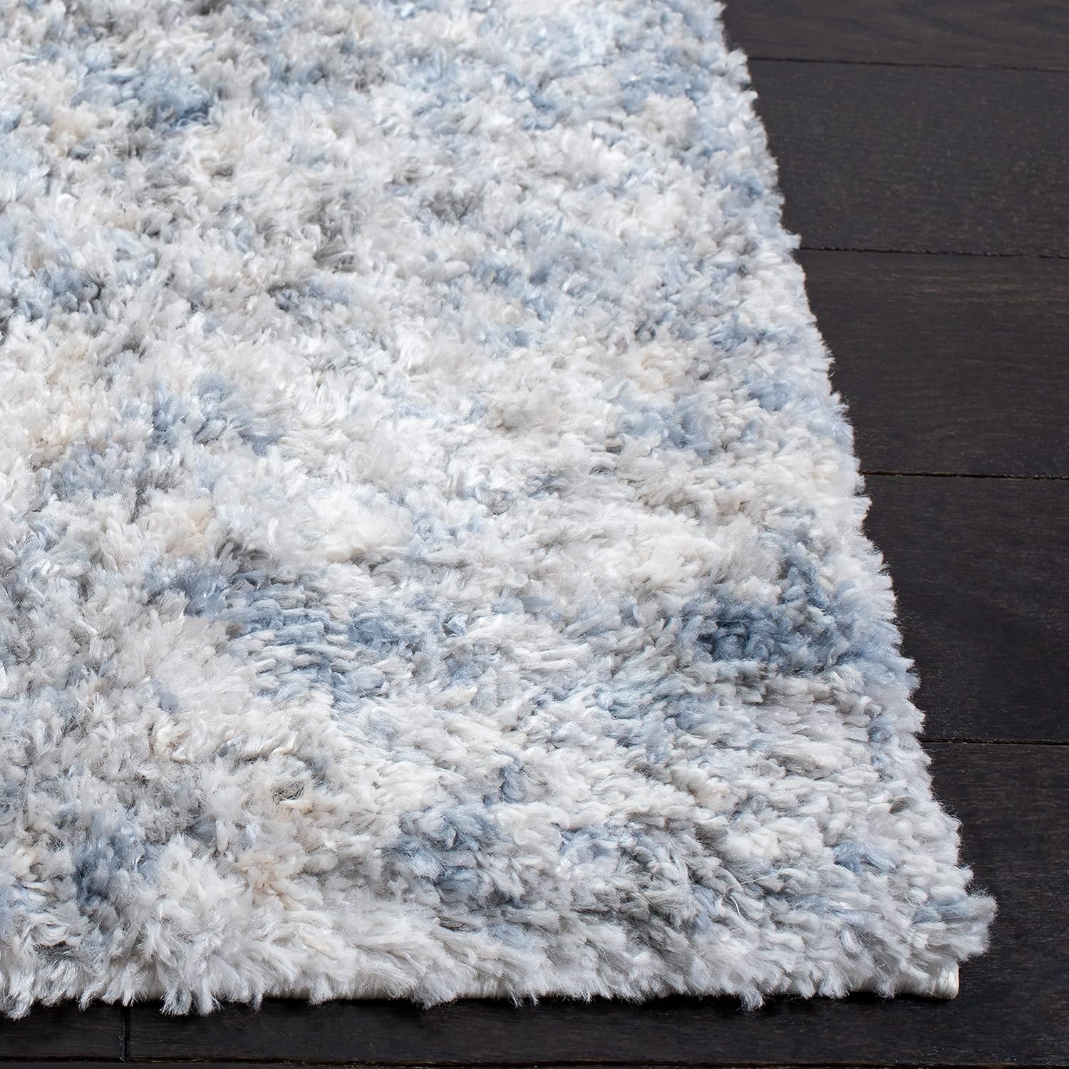 image:imageSAFAVIEH Berber Shag Collection Area Rug 9 x 12 Ivory amp Blue Modern Abstract Design NonShedding amp Easy Care 12inch Thick Ideal for High Traffic Areas in Living Room Bedroom BER274BIvoryGrey