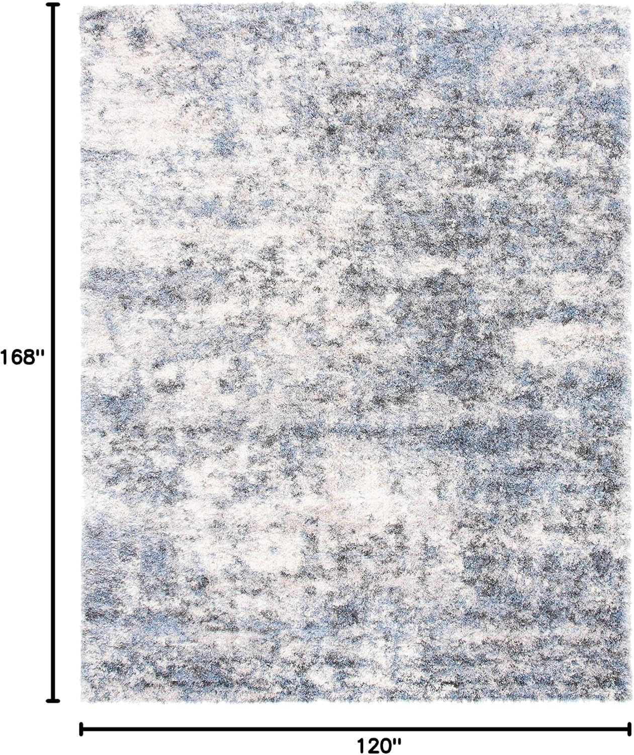 image:imageSAFAVIEH Berber Shag Collection Area Rug 9 x 12 Ivory amp Blue Modern Abstract Design NonShedding amp Easy Care 12inch Thick Ideal for High Traffic Areas in Living Room Bedroom BER274BIvoryBlue