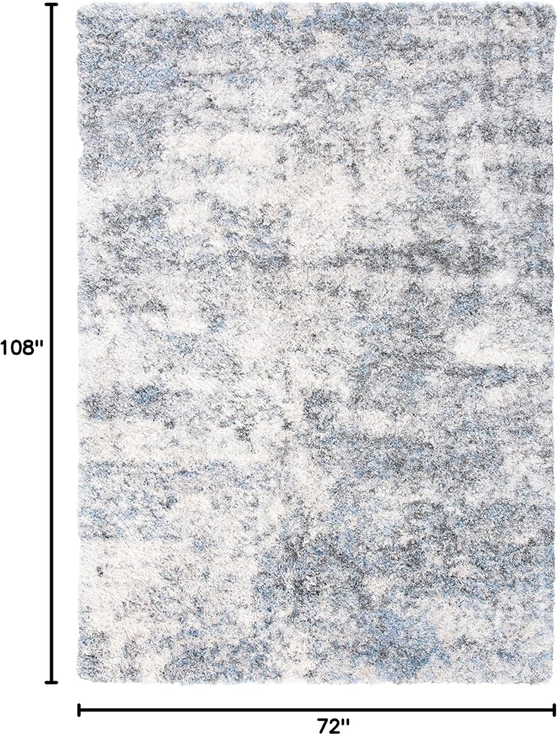 image:imageSAFAVIEH Berber Shag Collection Area Rug 9 x 12 Ivory amp Blue Modern Abstract Design NonShedding amp Easy Care 12inch Thick Ideal for High Traffic Areas in Living Room Bedroom BER274BIvoryGrey