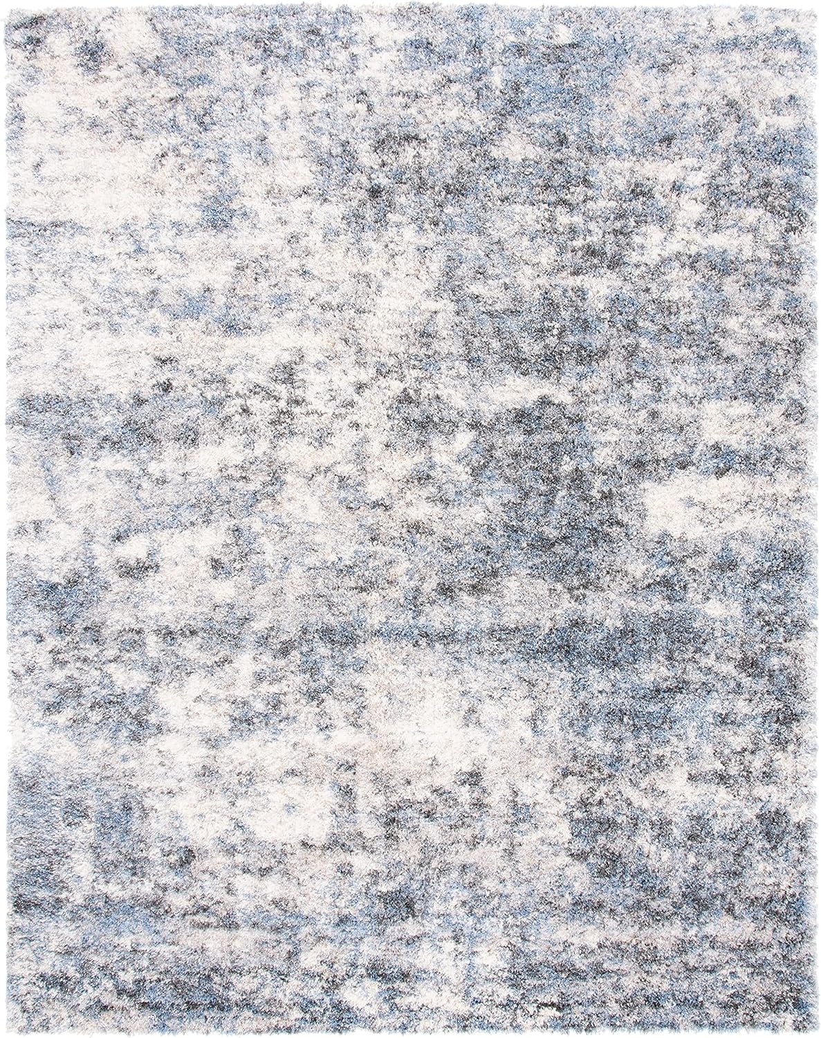 image:imageSAFAVIEH Berber Shag Collection Area Rug 9 x 12 Ivory amp Blue Modern Abstract Design NonShedding amp Easy Care 12inch Thick Ideal for High Traffic Areas in Living Room Bedroom BER274BIvoryBlue