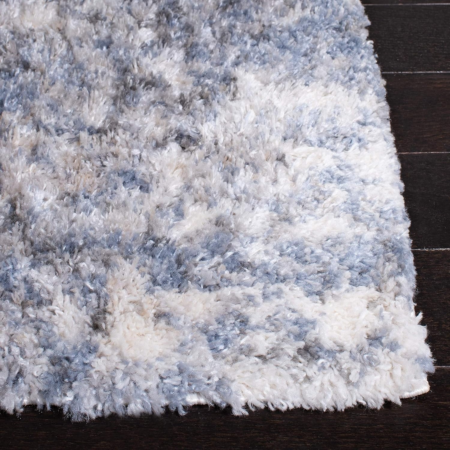 image:imageSAFAVIEH Berber Shag Collection Area Rug 9 x 12 Ivory amp Blue Modern Abstract Design NonShedding amp Easy Care 12inch Thick Ideal for High Traffic Areas in Living Room Bedroom BER274BIvoryBlue
