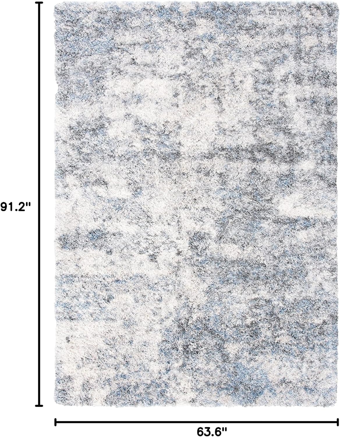 image:imageSAFAVIEH Berber Shag Collection Area Rug 9 x 12 Ivory amp Blue Modern Abstract Design NonShedding amp Easy Care 12inch Thick Ideal for High Traffic Areas in Living Room Bedroom BER274BIvoryGrey