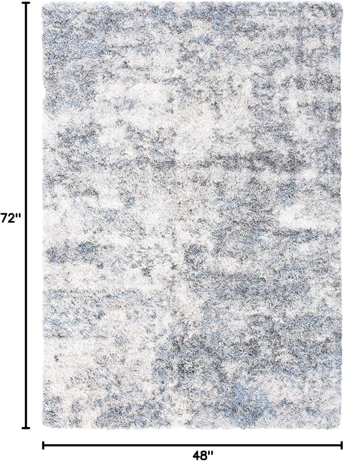 image:imageSAFAVIEH Berber Shag Collection Area Rug 9 x 12 Ivory amp Blue Modern Abstract Design NonShedding amp Easy Care 12inch Thick Ideal for High Traffic Areas in Living Room Bedroom BER274BIvoryGrey