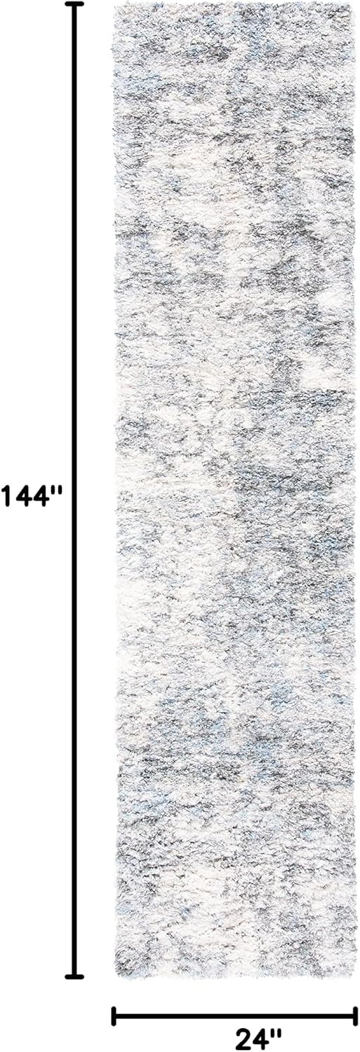 image:imageSAFAVIEH Berber Shag Collection Area Rug 9 x 12 Ivory amp Blue Modern Abstract Design NonShedding amp Easy Care 12inch Thick Ideal for High Traffic Areas in Living Room Bedroom BER274BIvoryGrey