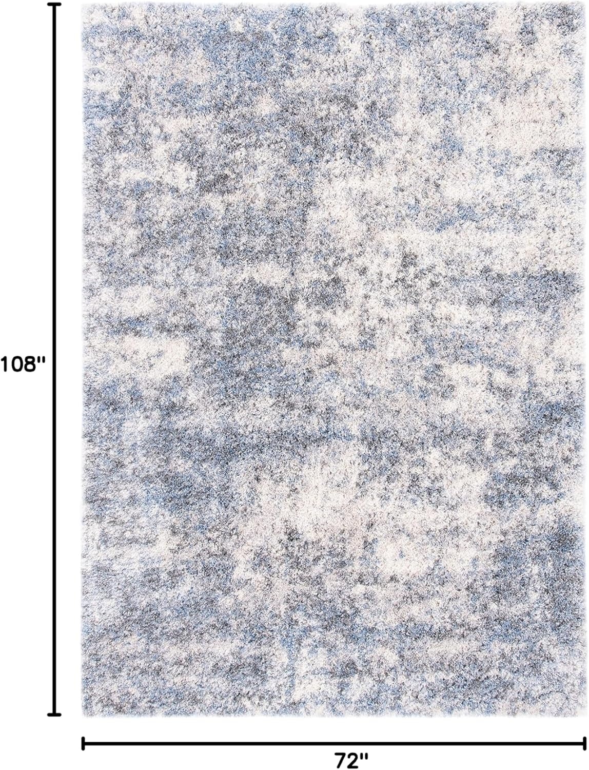 image:imageSAFAVIEH Berber Shag Collection Area Rug 9 x 12 Ivory amp Blue Modern Abstract Design NonShedding amp Easy Care 12inch Thick Ideal for High Traffic Areas in Living Room Bedroom BER274BIvoryBlue