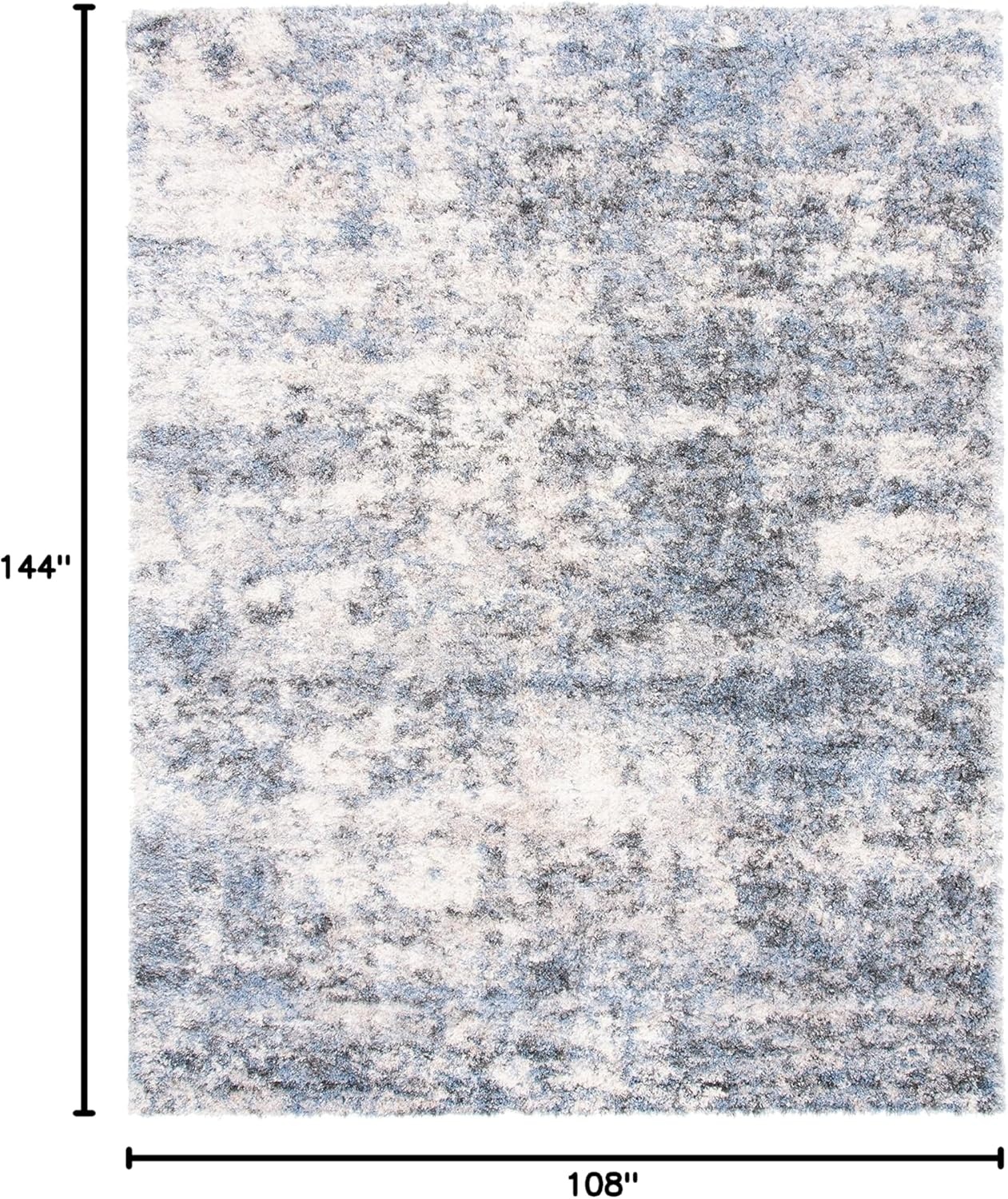 image:imageSAFAVIEH Berber Shag Collection Area Rug 9 x 12 Ivory amp Blue Modern Abstract Design NonShedding amp Easy Care 12inch Thick Ideal for High Traffic Areas in Living Room Bedroom BER274BIvoryBlue
