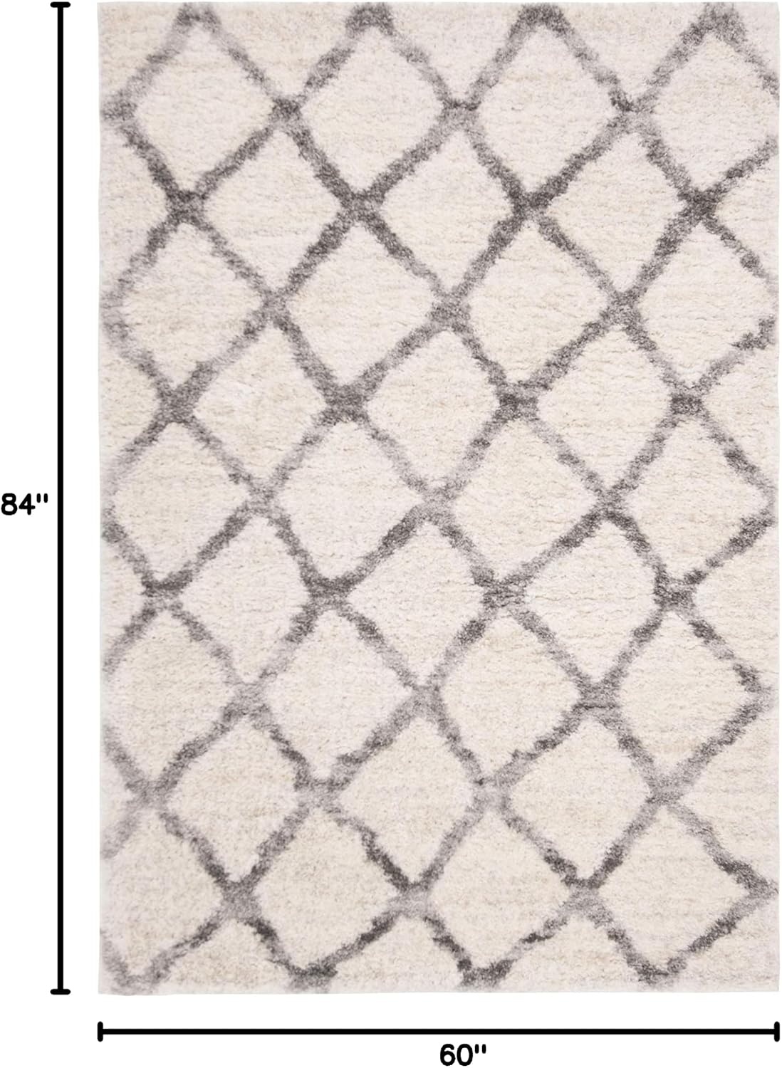 image:imageSAFAVIEH Berber Shag Collection Area Rug 9 x 12 Ivory amp Grey Moroccan Design NonShedding amp Easy Care 12inch Thick Ideal for High Traffic Areas in Living Room Bedroom BER215BCreamGrey