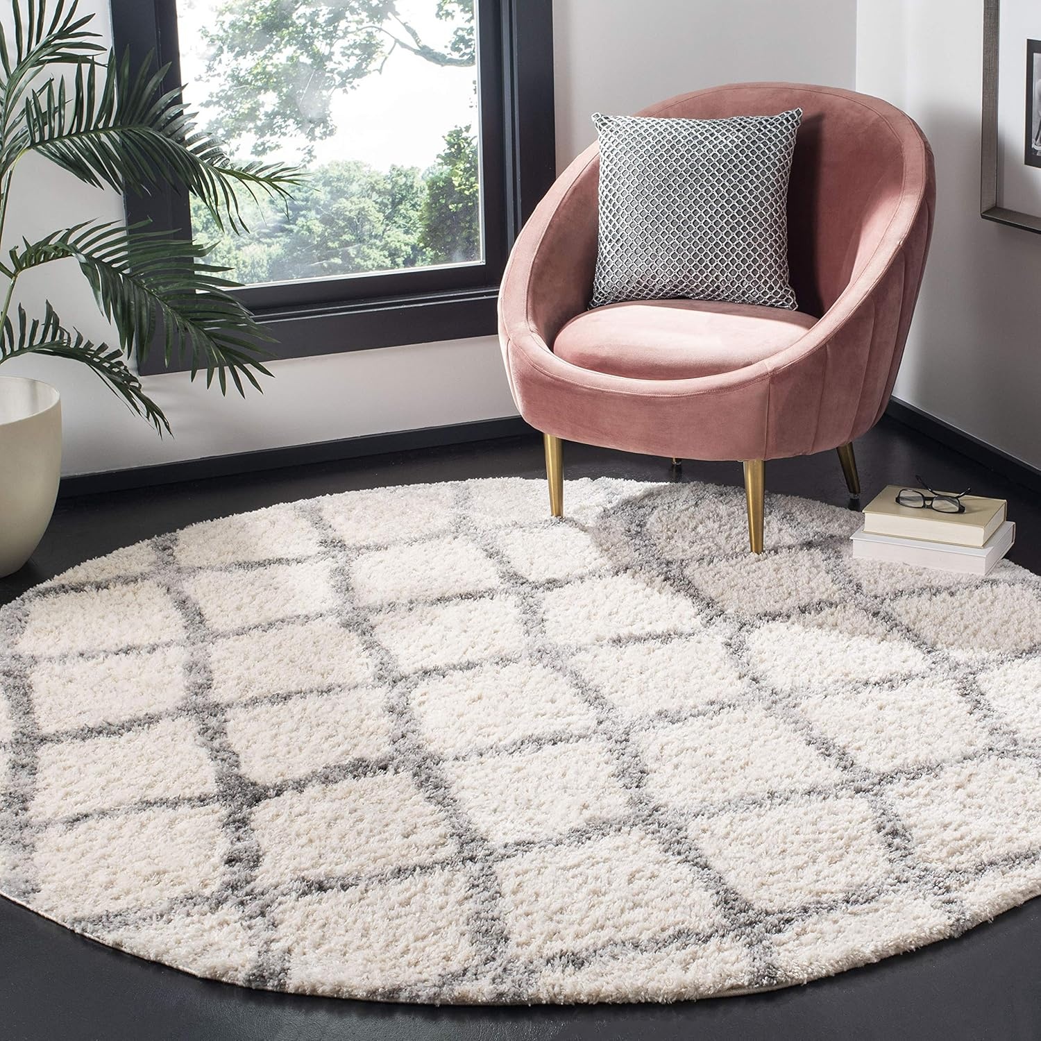 image:imageSAFAVIEH Berber Shag Collection Area Rug 9 x 12 Ivory amp Grey Moroccan Design NonShedding amp Easy Care 12inch Thick Ideal for High Traffic Areas in Living Room Bedroom BER215BCreamGrey