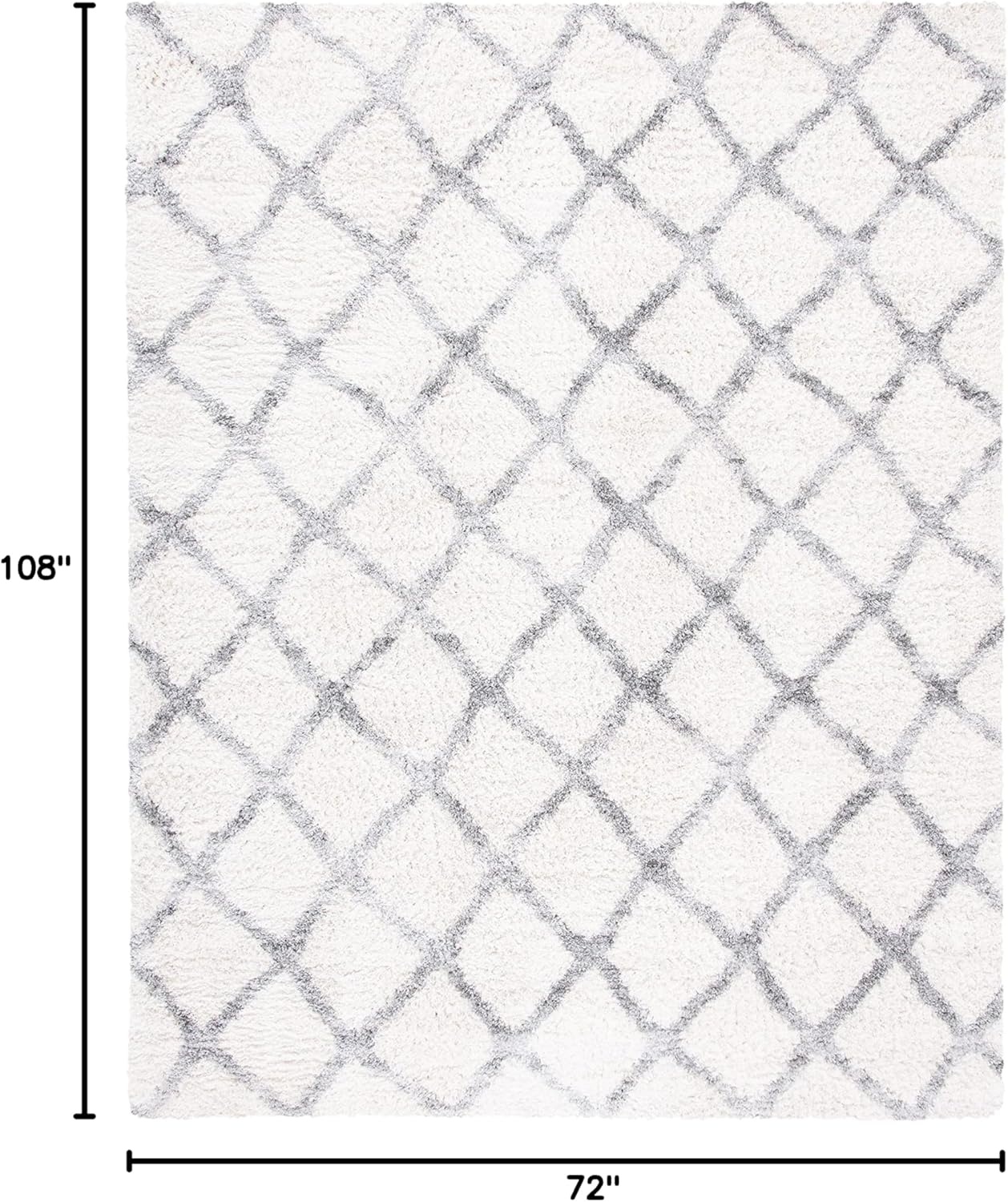 image:imageSAFAVIEH Berber Shag Collection Area Rug 9 x 12 Ivory amp Grey Moroccan Design NonShedding amp Easy Care 12inch Thick Ideal for High Traffic Areas in Living Room Bedroom BER215BCreamGrey