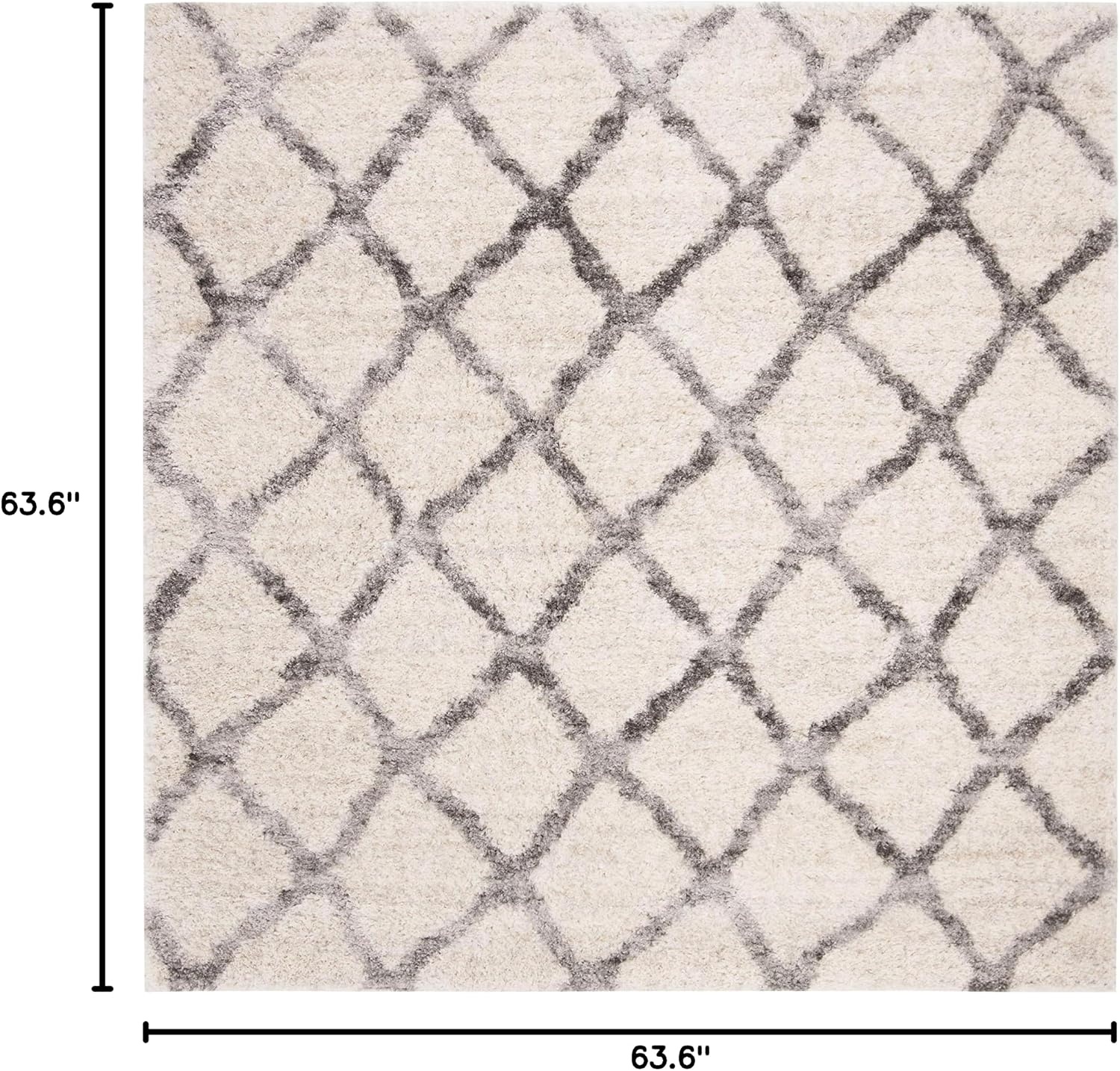 image:imageSAFAVIEH Berber Shag Collection Area Rug 9 x 12 Ivory amp Grey Moroccan Design NonShedding amp Easy Care 12inch Thick Ideal for High Traffic Areas in Living Room Bedroom BER215BCreamGrey