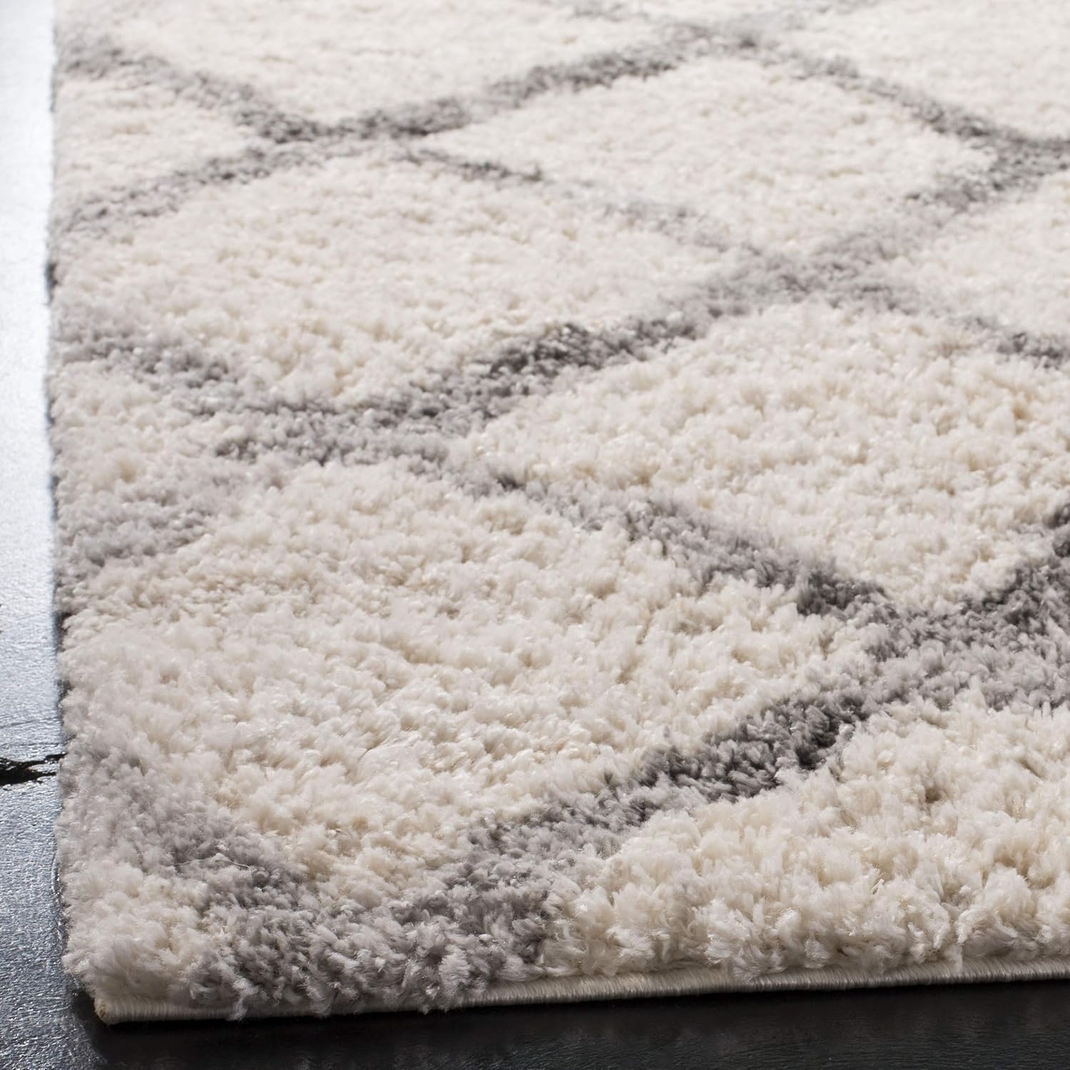 image:imageSAFAVIEH Berber Shag Collection Area Rug 9 x 12 Ivory amp Grey Moroccan Design NonShedding amp Easy Care 12inch Thick Ideal for High Traffic Areas in Living Room Bedroom BER215BCreamGrey