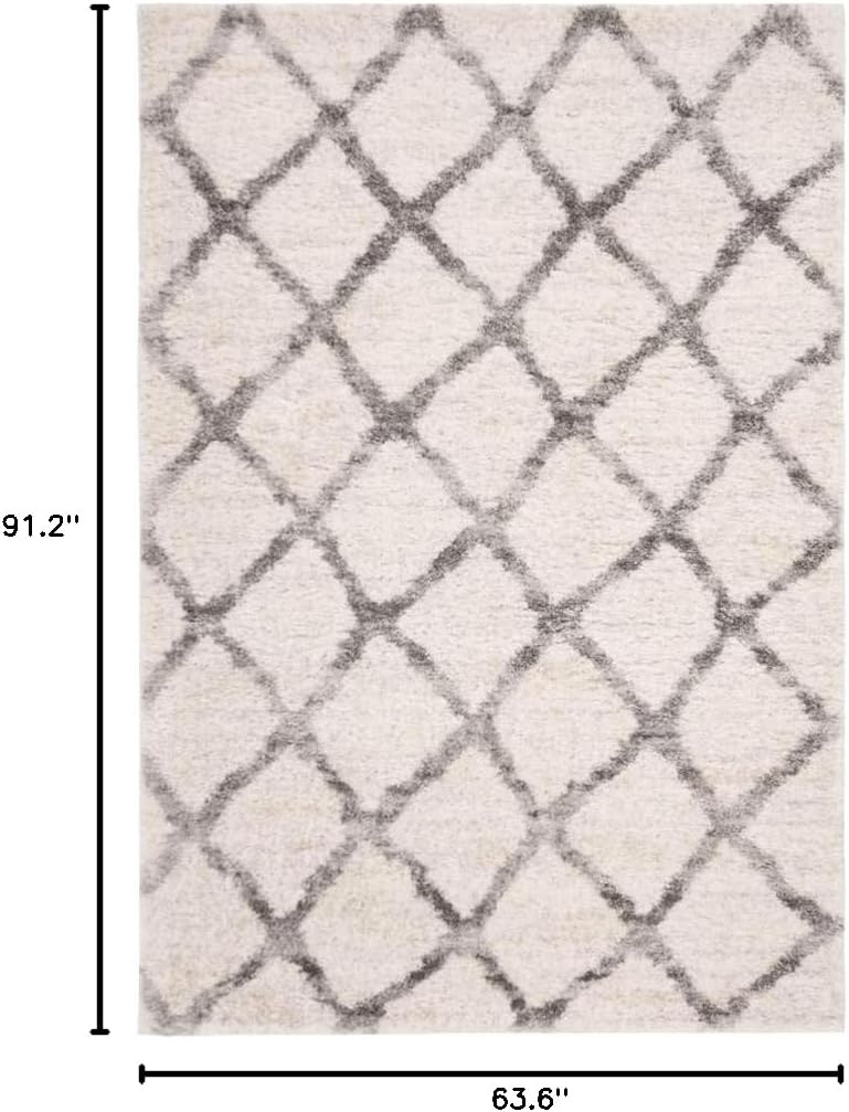 image:imageSAFAVIEH Berber Shag Collection Area Rug 9 x 12 Ivory amp Grey Moroccan Design NonShedding amp Easy Care 12inch Thick Ideal for High Traffic Areas in Living Room Bedroom BER215BCreamGrey