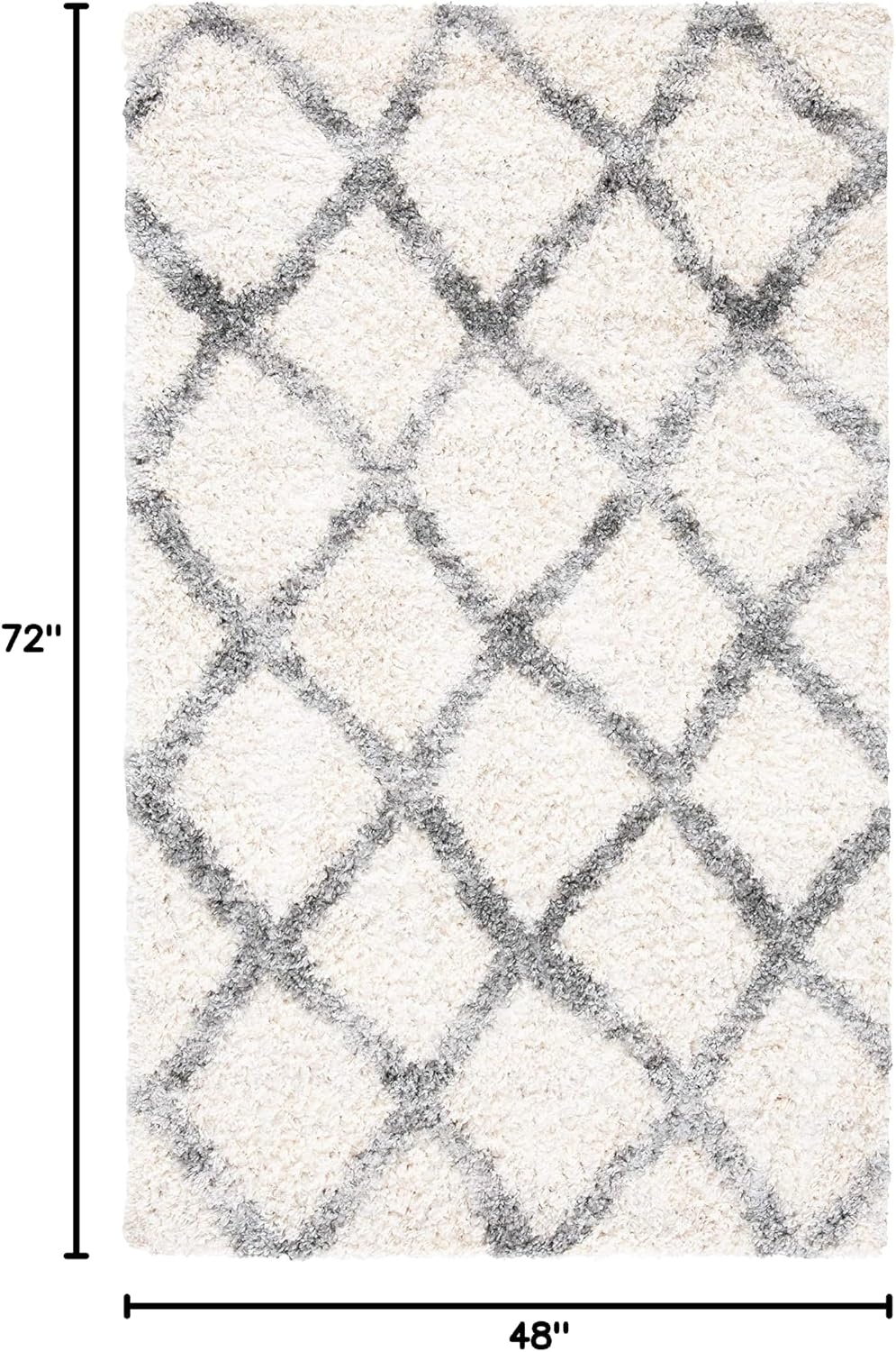 image:imageSAFAVIEH Berber Shag Collection Area Rug 9 x 12 Ivory amp Grey Moroccan Design NonShedding amp Easy Care 12inch Thick Ideal for High Traffic Areas in Living Room Bedroom BER215BCreamGrey