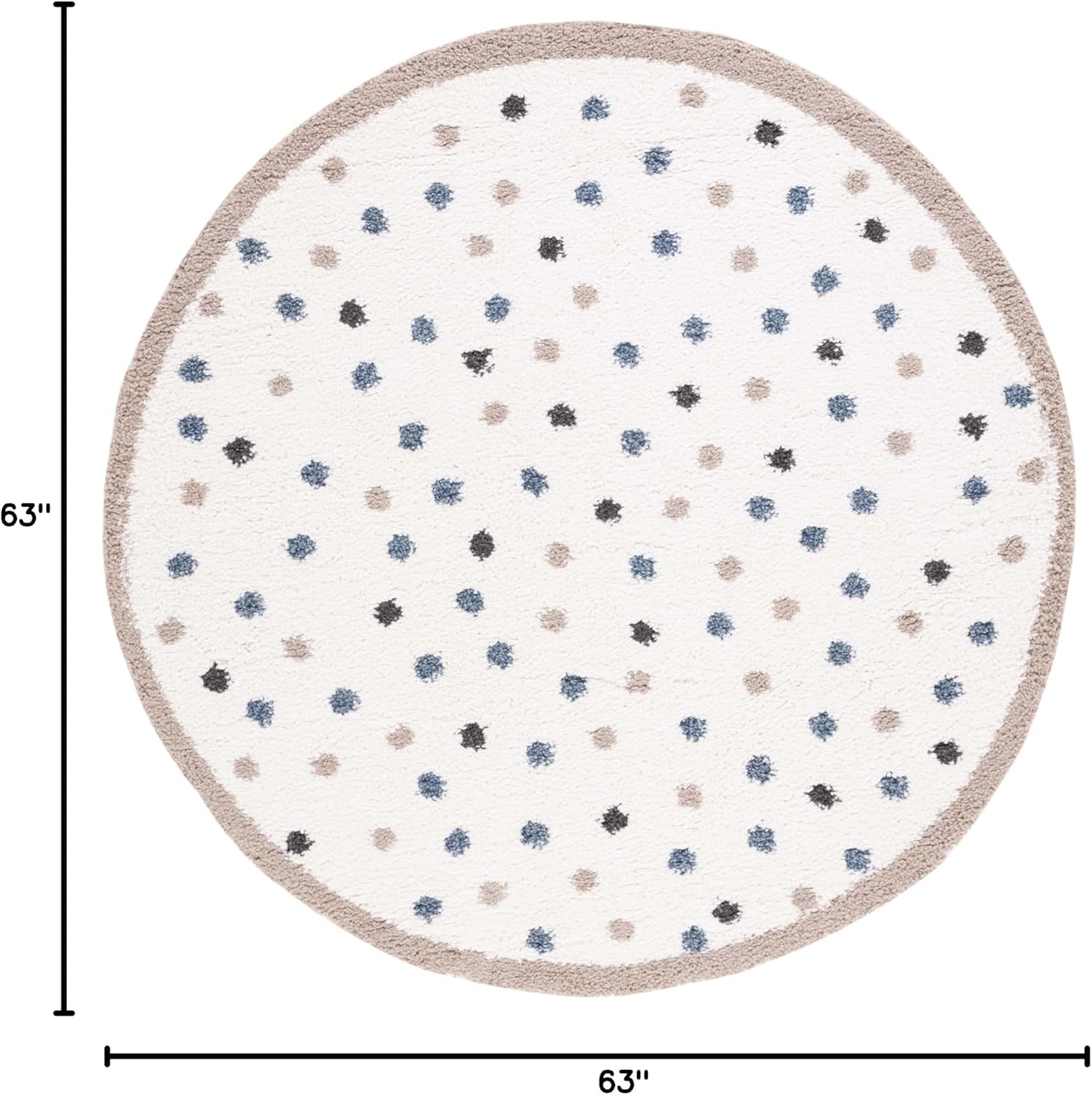 image:imageSAFAVIEH Calico Shag Collection Area Rug 9 x 12 Blue amp Ivory Polka Dot Design NonShedding amp Easy Care 16inch Thick Ideal for High Traffic Areas in Living Room Bedroom CLC102MIvoryTaupe