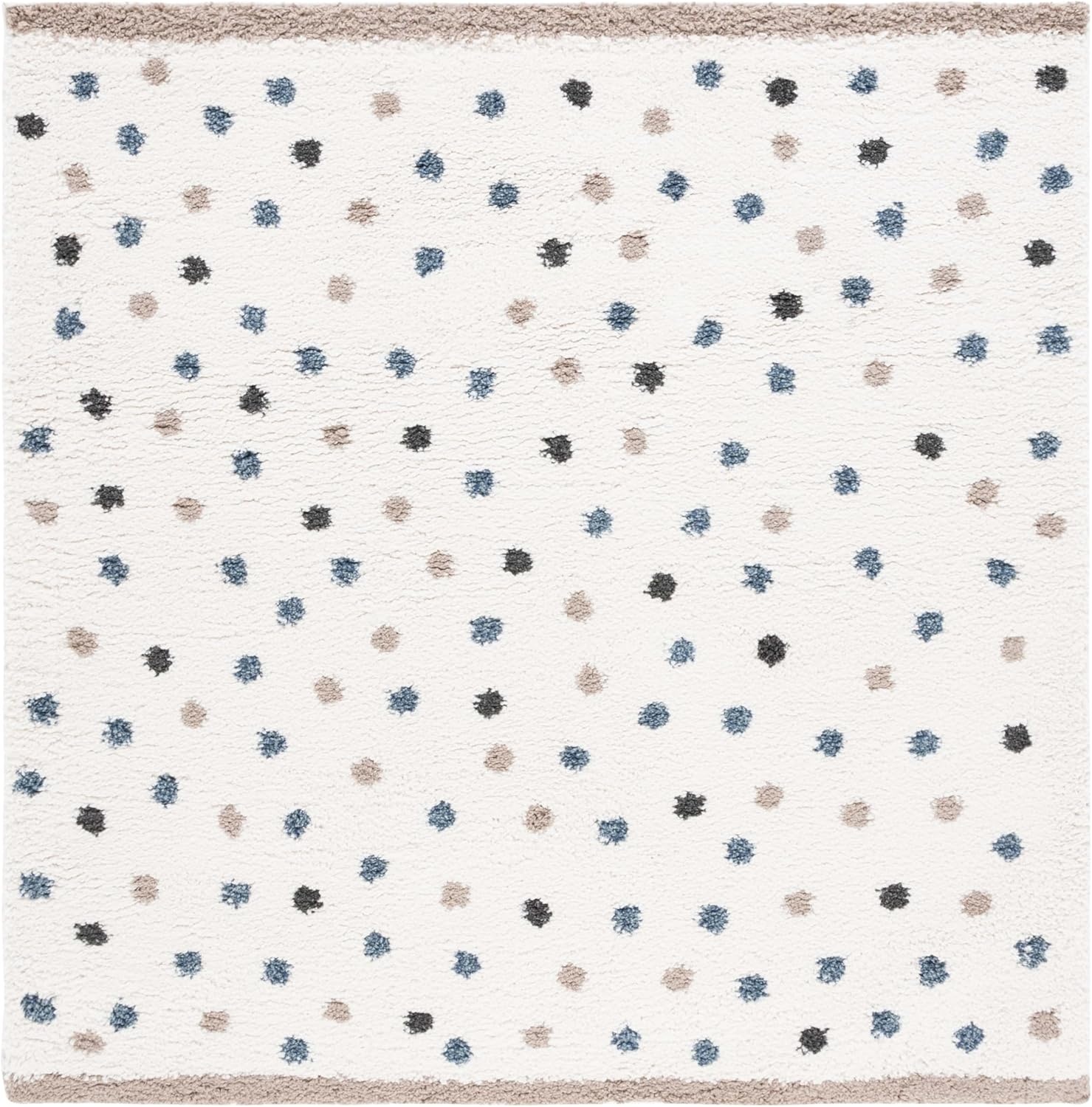 image:imageSAFAVIEH Calico Shag Collection Area Rug 9 x 12 Blue amp Ivory Polka Dot Design NonShedding amp Easy Care 16inch Thick Ideal for High Traffic Areas in Living Room Bedroom CLC102MIvoryTaupe