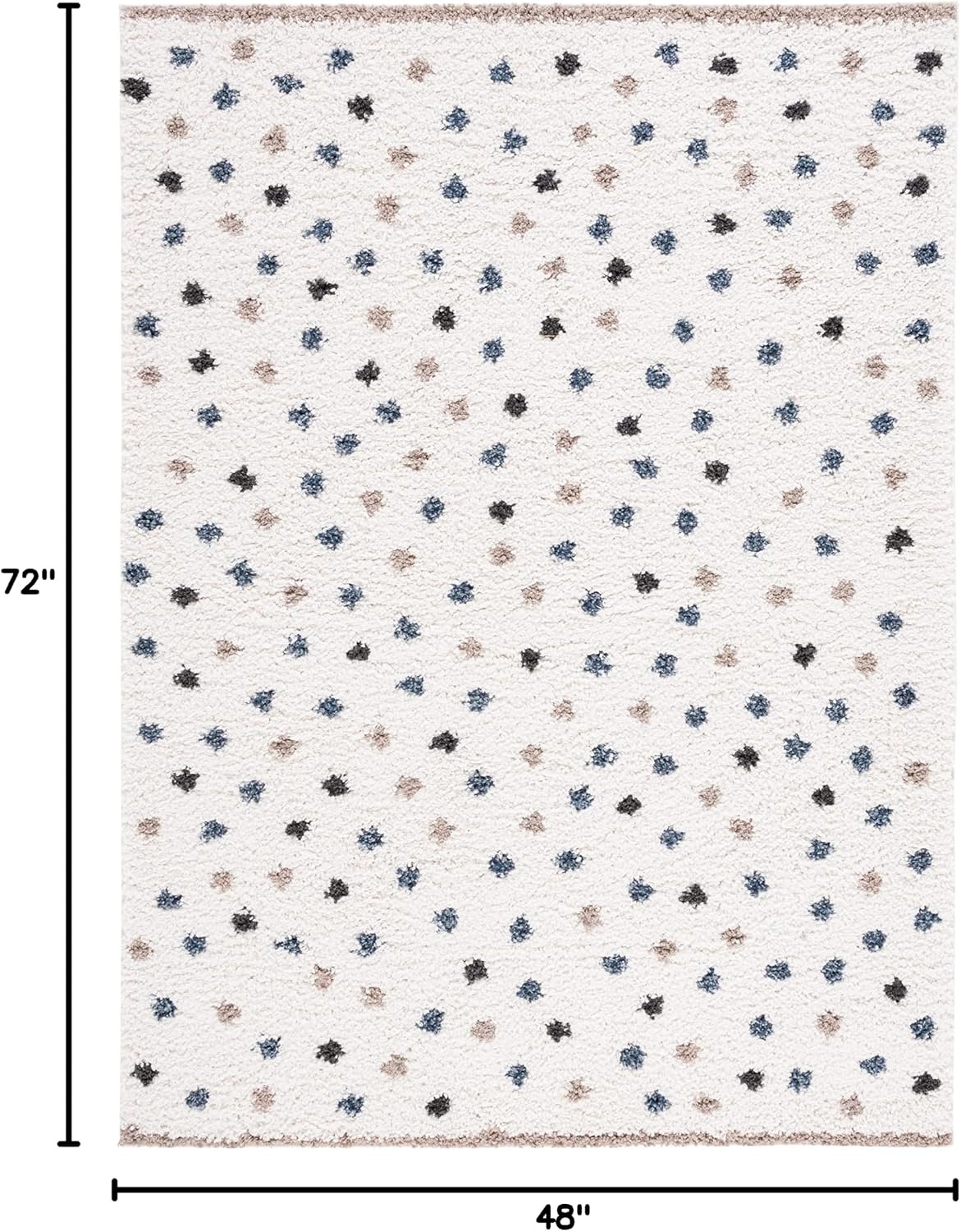 image:imageSAFAVIEH Calico Shag Collection Area Rug 9 x 12 Blue amp Ivory Polka Dot Design NonShedding amp Easy Care 16inch Thick Ideal for High Traffic Areas in Living Room Bedroom CLC102MIvoryTaupe