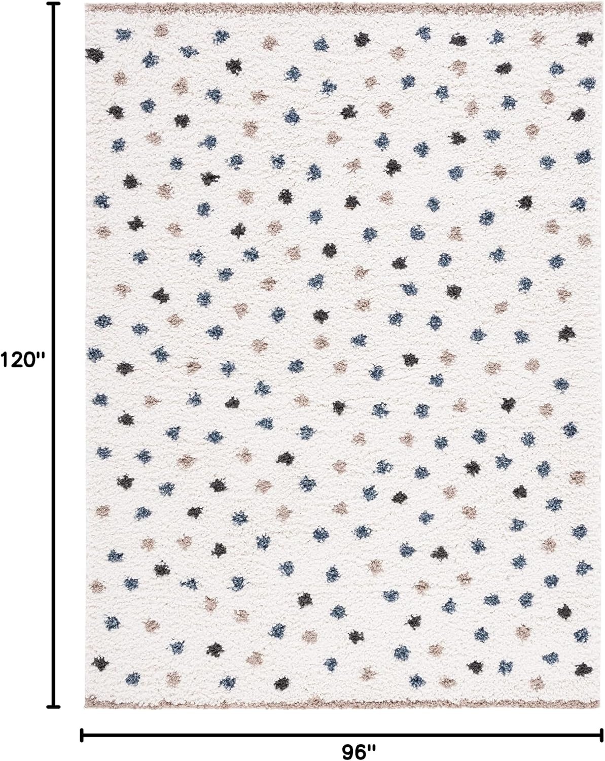 image:imageSAFAVIEH Calico Shag Collection Area Rug 9 x 12 Blue amp Ivory Polka Dot Design NonShedding amp Easy Care 16inch Thick Ideal for High Traffic Areas in Living Room Bedroom CLC102MIvoryTaupe
